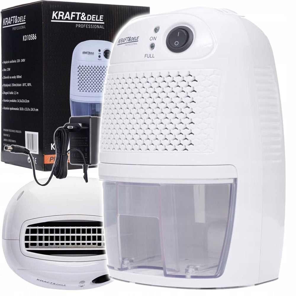 SILENT DEHUMIDIFIER EFFICIENT MOISTURE ABSORBER 800ML 25W