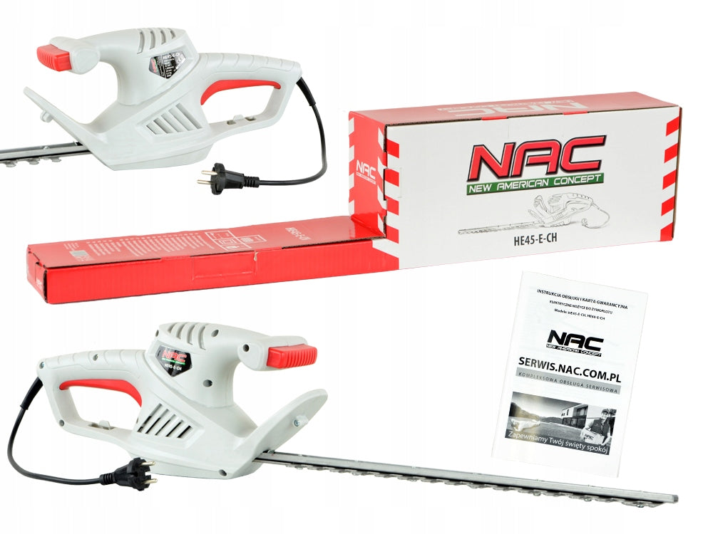 SILENT ELECTRIC HEDGE TRIMMER NAC HE45-CH 450W ADDITIONAL HANDLE Maximum cut branch thickness 16 mm