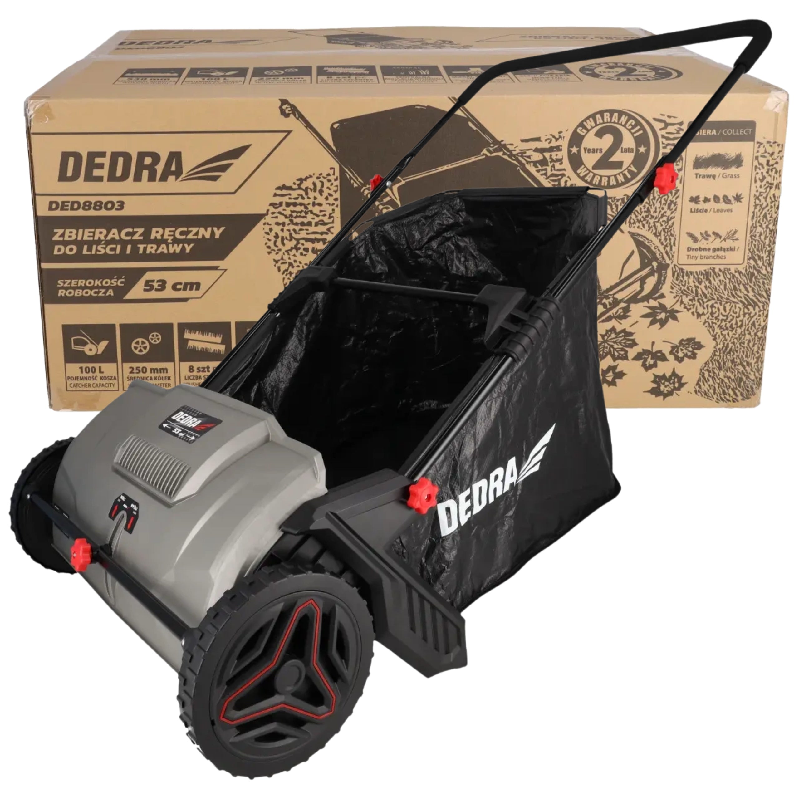 SILENT LEAF AND GRASS COLLECTOR WITH HAND BASKET DEDRA DED8803