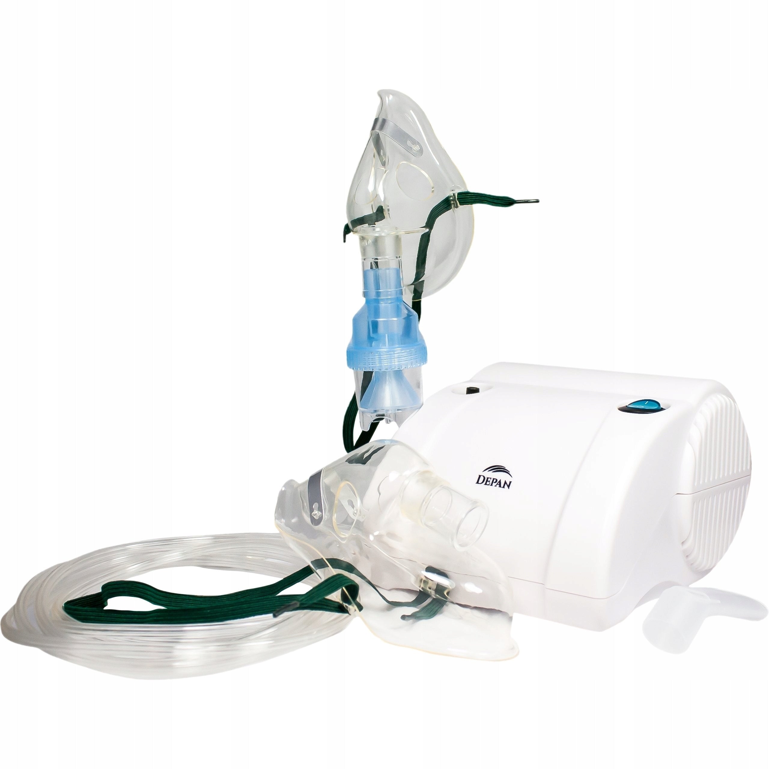 SILENT PLUNGER INHALER WITH TWO MASKS FOR CHILDREN AND ADULTS DEPAN