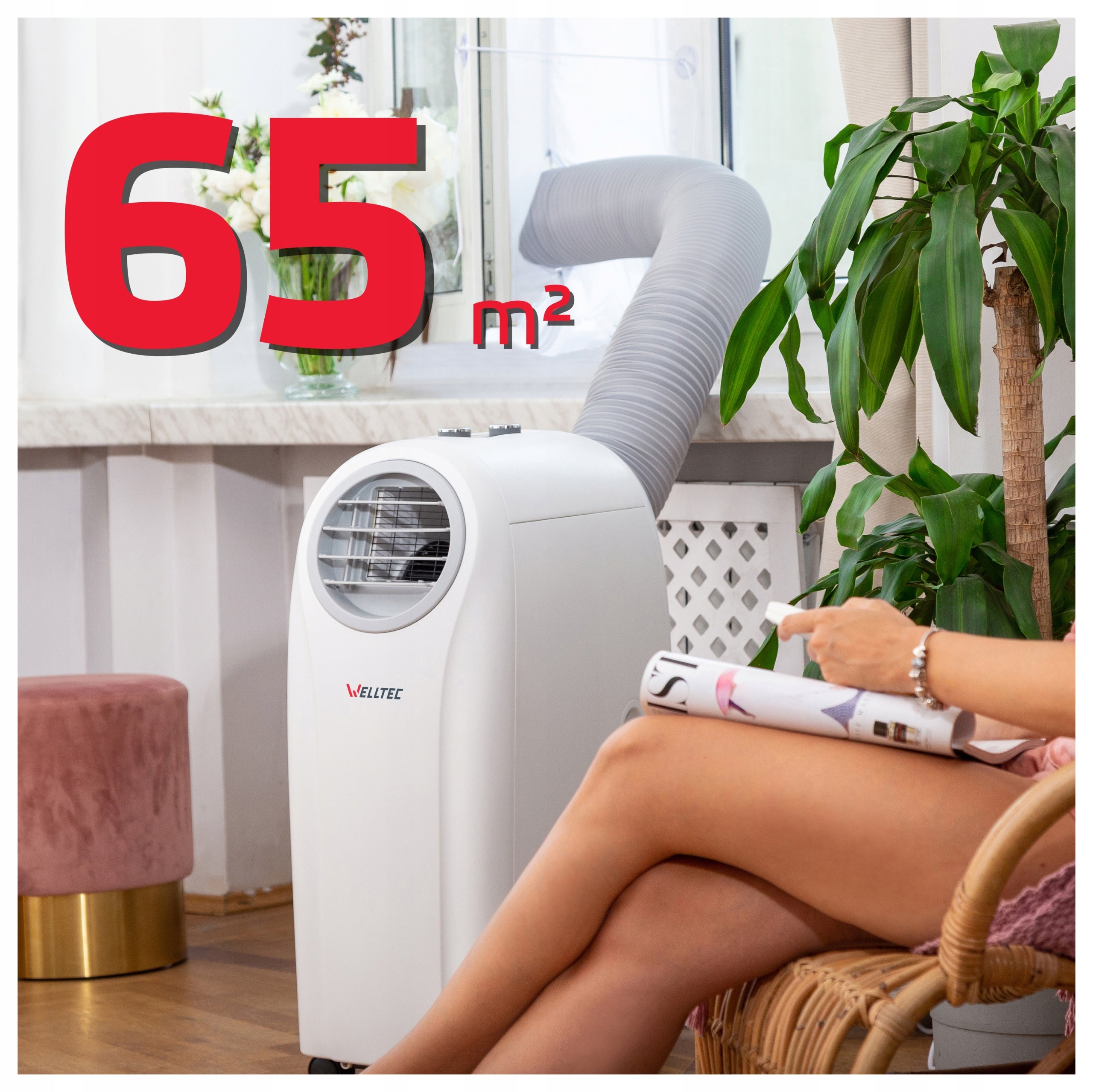 SILENT PORTABLE AIR CONDITIONER WELLTEC ACH1212 5in1 WiFi 3,5kW 65m² +SEAL Manufacturer code KLIMATYZATOR WELLTEC ACH1212