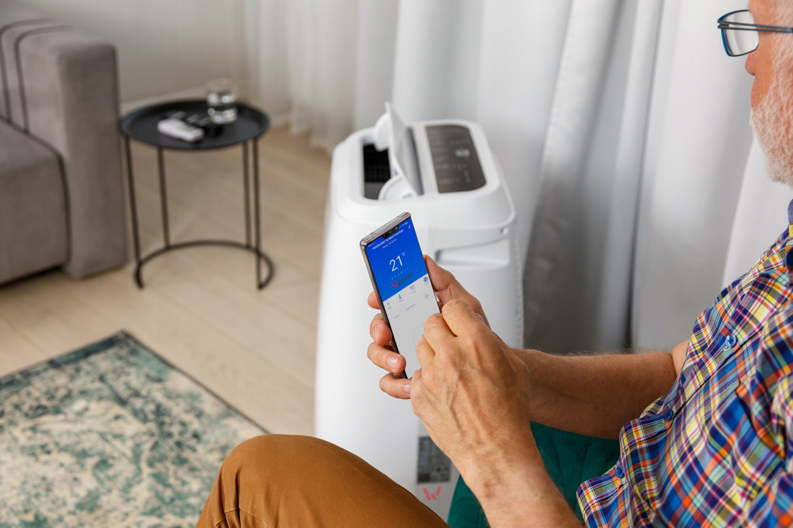 SILENT PORTABLE AIR CONDITIONER WELLTEC ACN18 - 5in1 WiFi 5,2kW to 100m² + HEPA Cooling power 5200 W