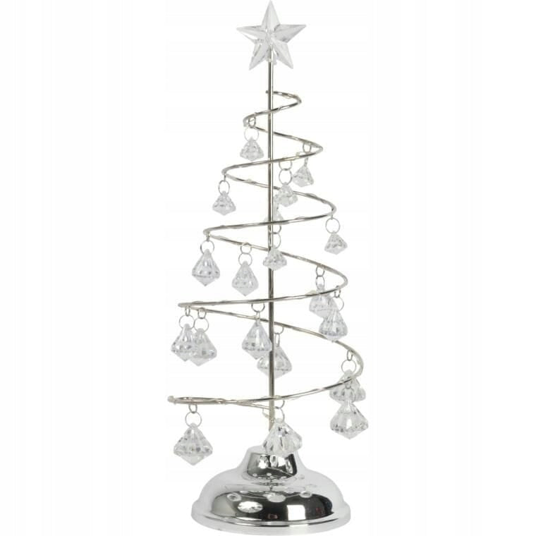 SILVER CHRISTMAS TREE CRYSTAL LED LAMP DECORATION CHRISTMAS DECORATION