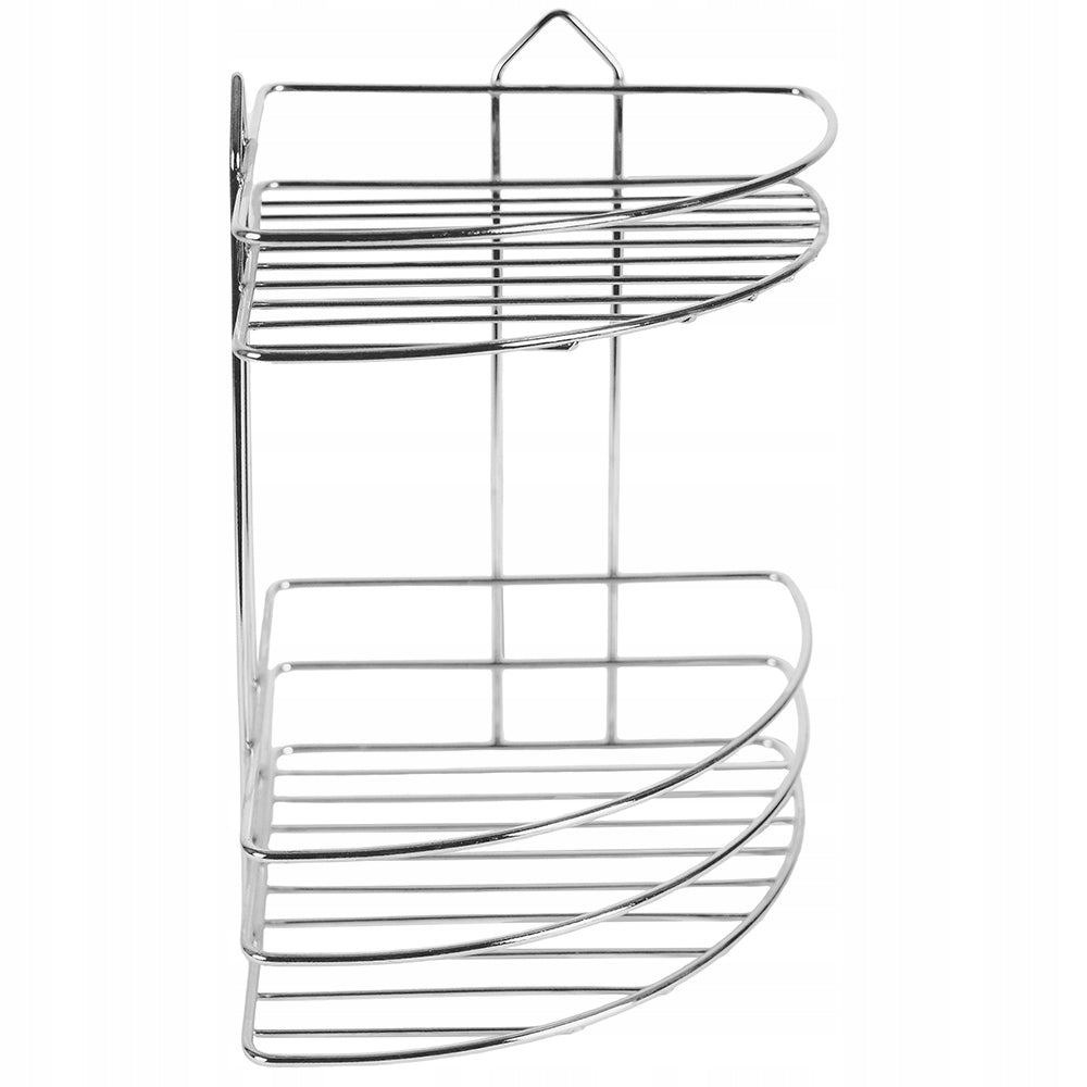 SILVER CORNER SHELF 2 LEVELS FOR KITCHEN BATHROOM DURABLE SELF ADHESIVE Brand Rodeno