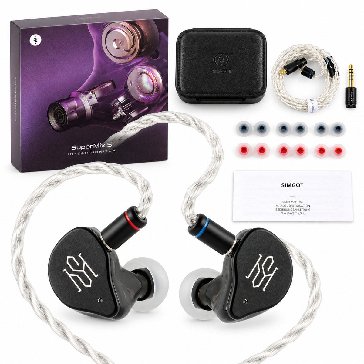 SIMGOT SuperMix 5 HiFi In-Ear Headphones 5 Bone Conduction Pickups