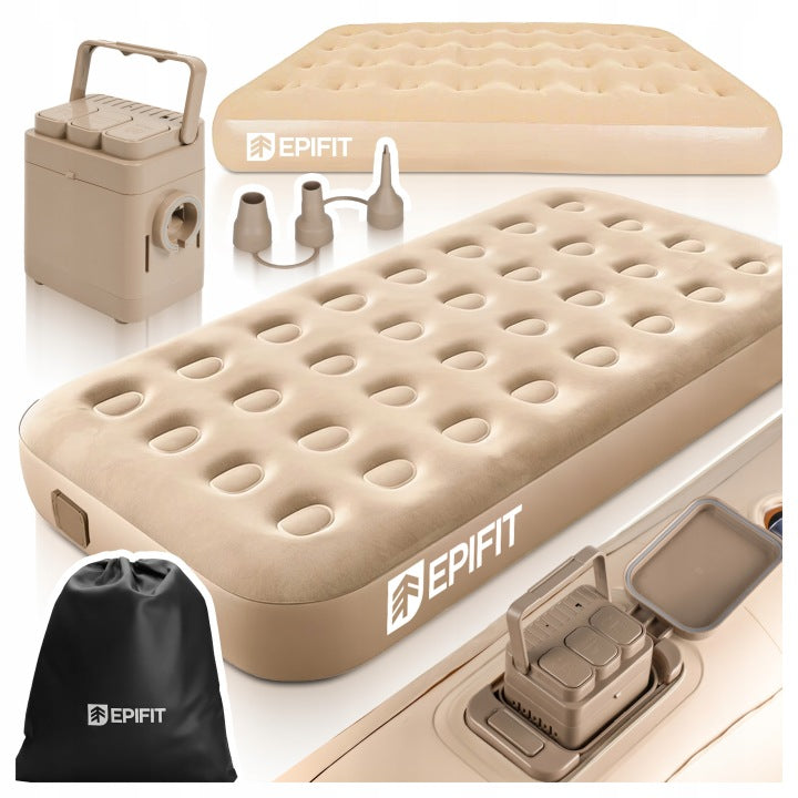 SINGLE INFLATABLE MATTRESS WITH ELECTRIC PUMP USB-C CAMPING 150KG