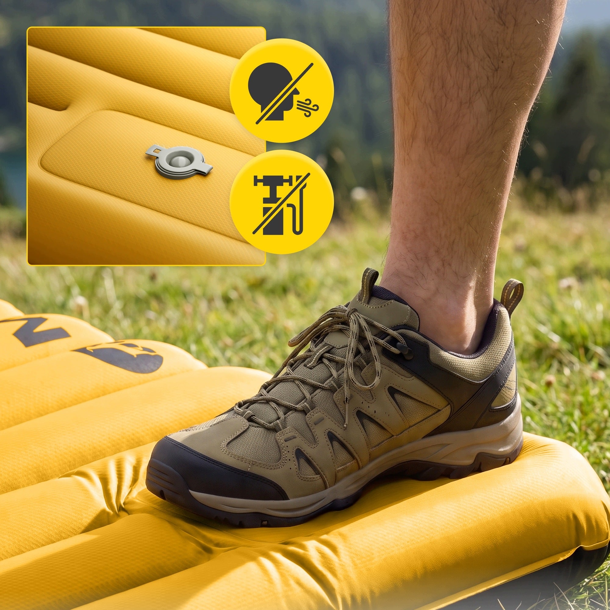 SINGLE MATTRESS for sleeping tourist mat with pump Mountain Goat Manufacturer code Materac turystyczny AeroCOMFORT pomarańczowy