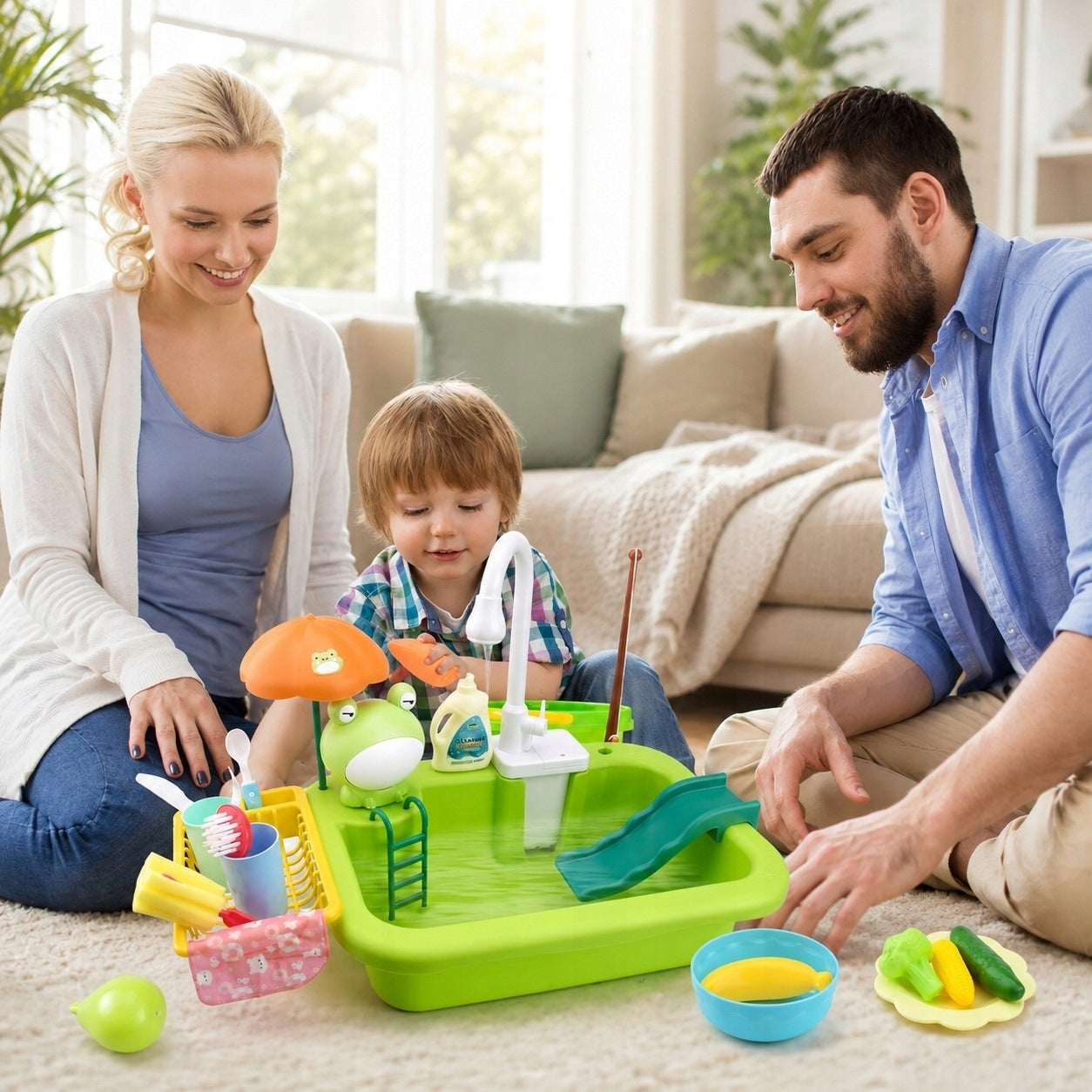 SINK FOR CHILDREN TO WASH DISHES SINK TOY RELEASE WATER 28el. Packaging status original