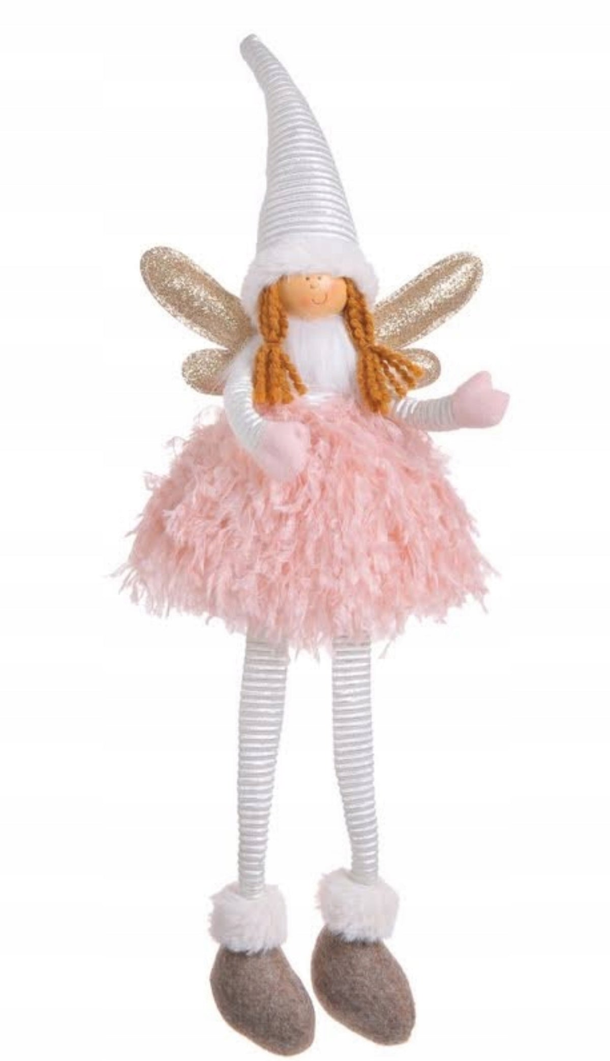 SITTING ANGEL WITH HANGING LEGS FABRIC 48cm