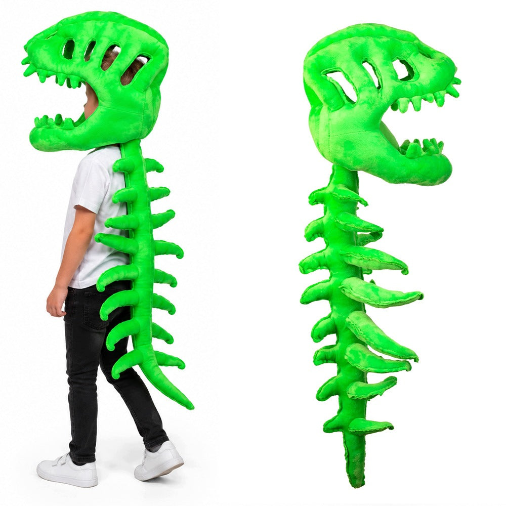 SKULL DINOSAUR SKELETON COSTUME PLUSH TOY DINOSAUR COSTUME GREEN