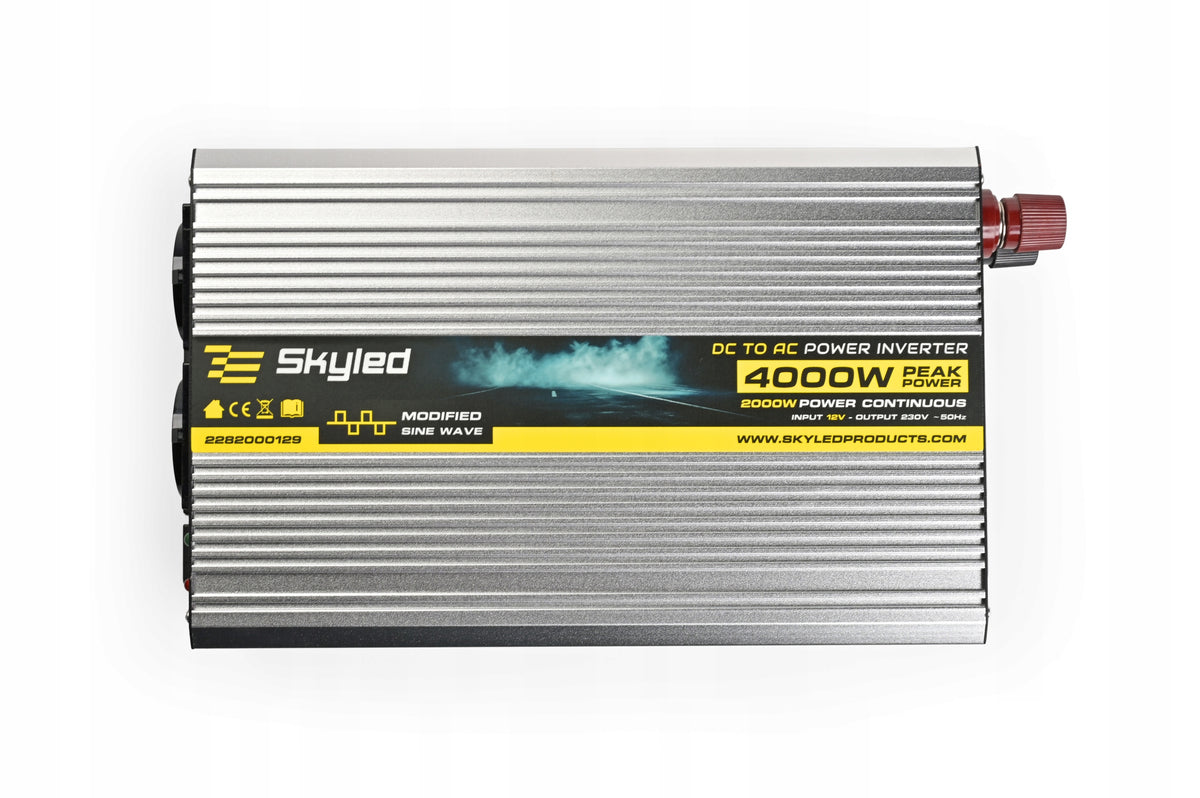 SKYLED CAR CONVERTER 2000W/4000W (instantaneous power) 12V 230V USB