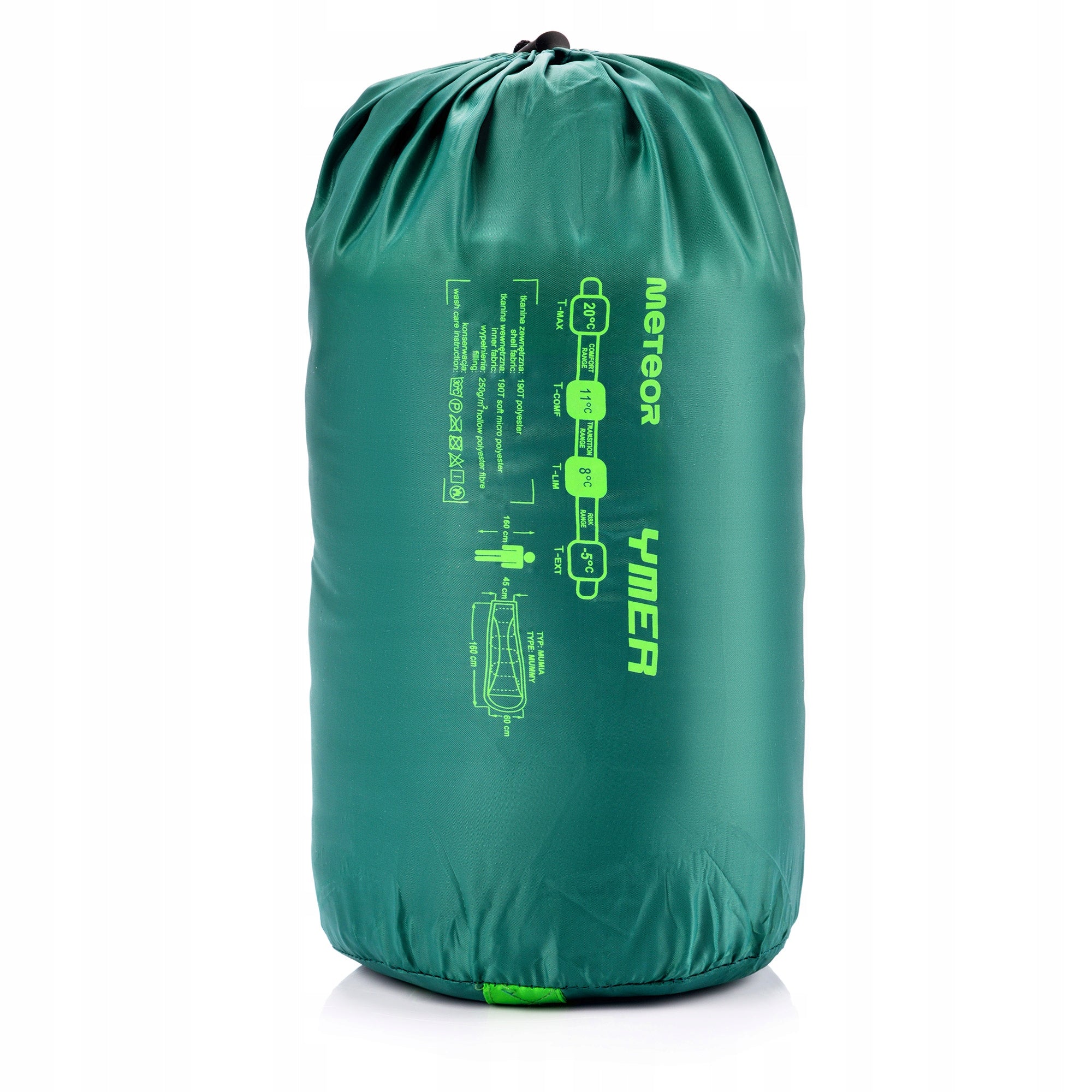 SLEEPING BAG FOR CHILDREN WITH COVER METEOR mummy YMER (130+30)x60/40 compact Brand Meteor