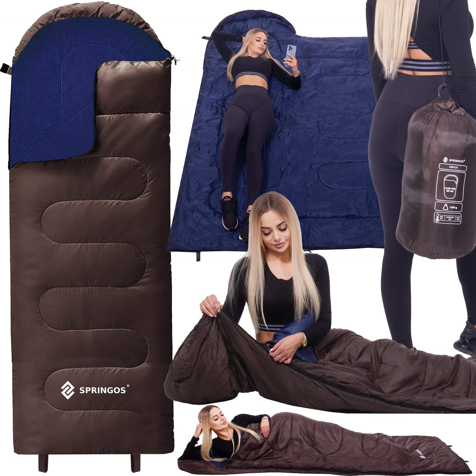 SLEEPING BAG MUMMY HIKING LIGHT WARM QUILT HOOD 2in1 COVER 220x80 cm
