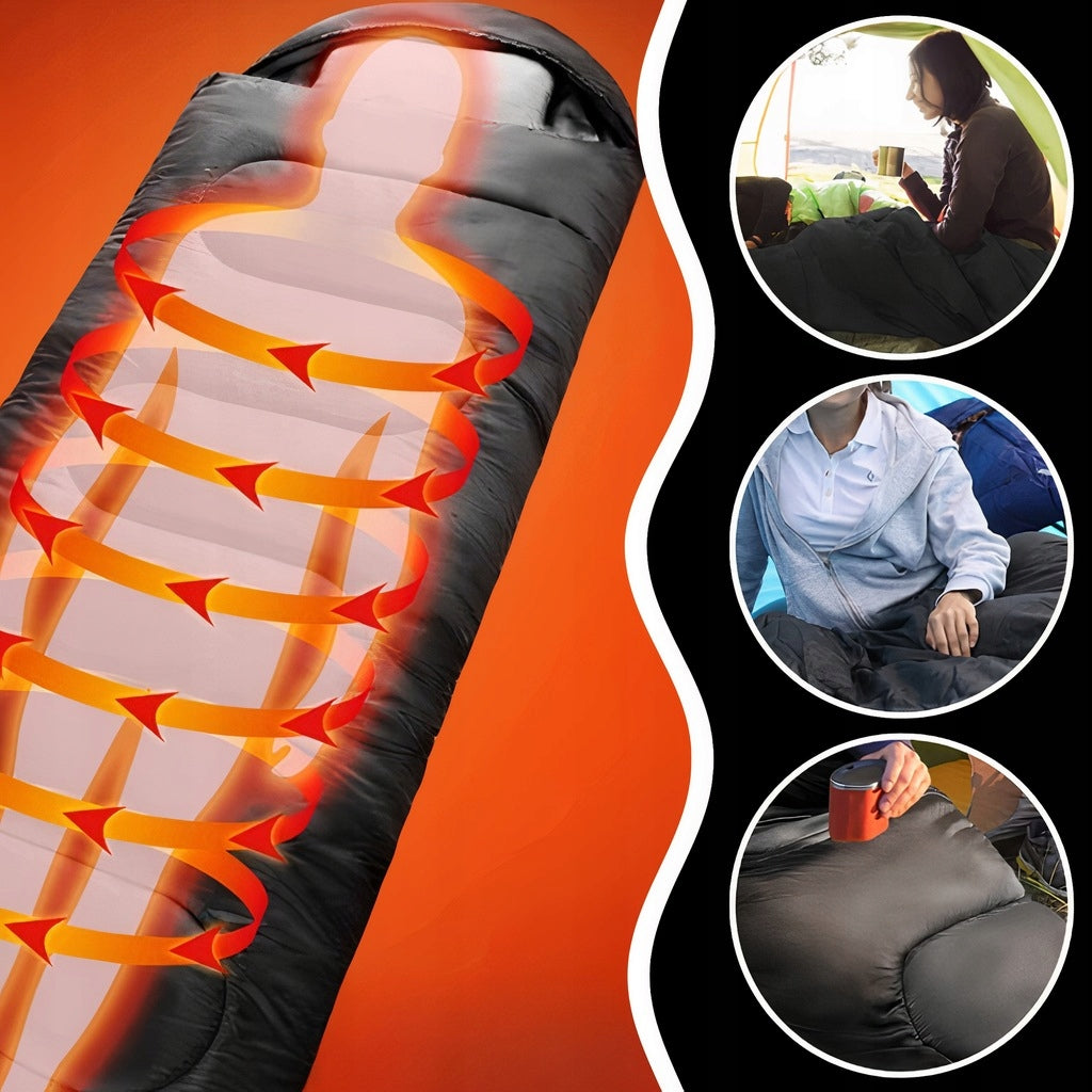 SLEEPING BAG TOURIST MUMMY 2IN1 WARM DUVET HOOD LIGHT COVER 210x70 cm Manufacturer code Śpiwór turystyczny ciepły lekki duży MEMFLOW