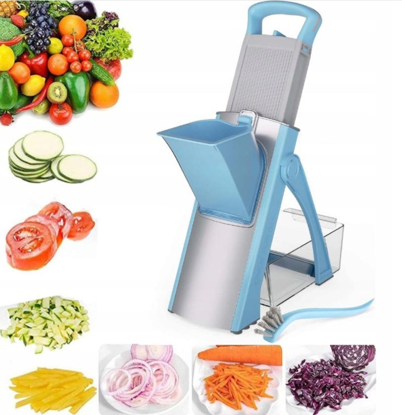 SLICER SHREDDER FOR VEGETABLES AND FRUITS GRATER MULTIFUNCTIONAL BLUE Manufacturer code REGULOWANA KRAJALNICA DO WARZYW