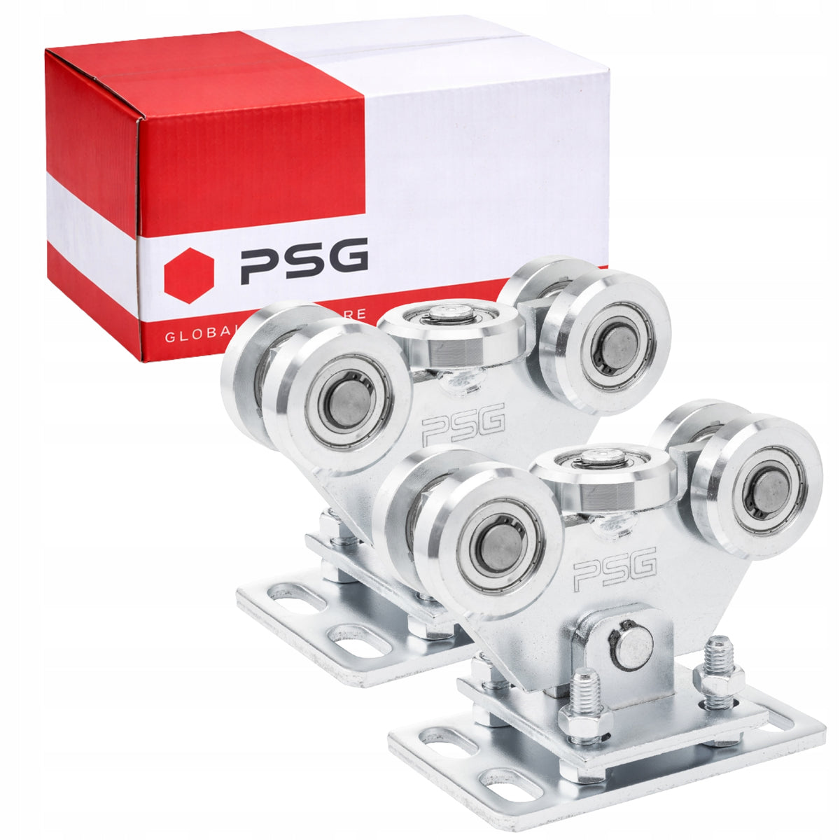 SLIDING GATE ROLLER TROLLEYS FOR RAIL PROFILE 70x70 650KG SET OF 5 ROLLERS