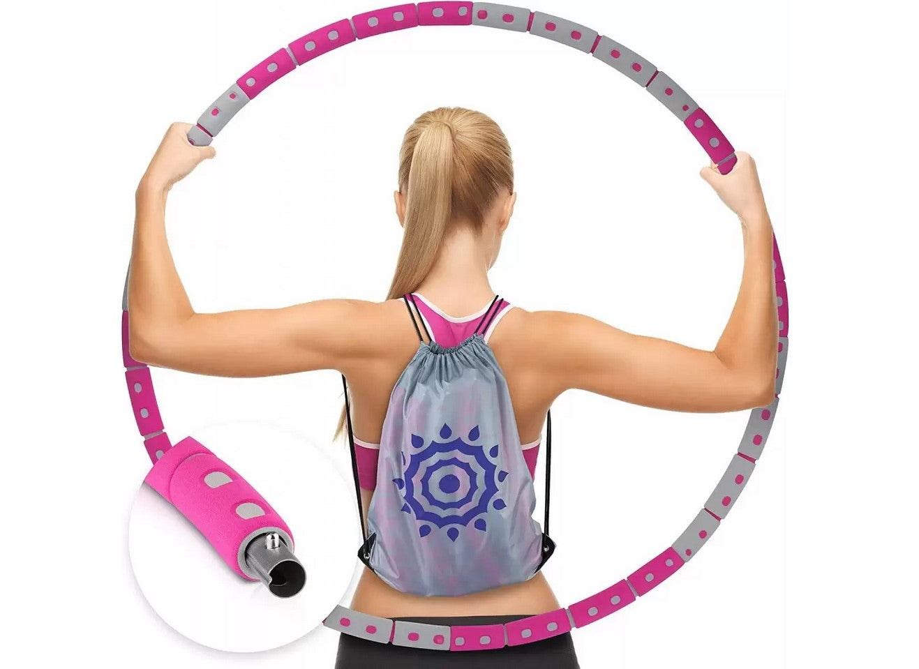 SLIMMING hula hoop HULA HOOP circle 90cm classic folding + backpack