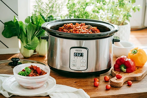 SLOW COOKER 4,7 L TO 8 SERVINGS LED DISPLAY DELAYED START CERAMIC BOWL Brand Camry