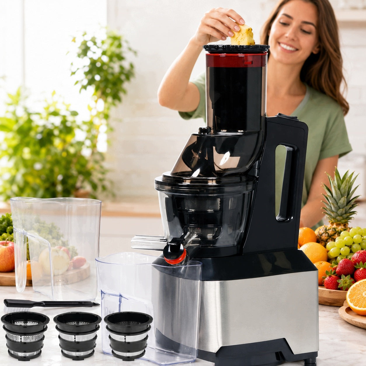 SLOW JUICER LUND 150W BLACK FOR FRUIT JUICE JUICER 67841