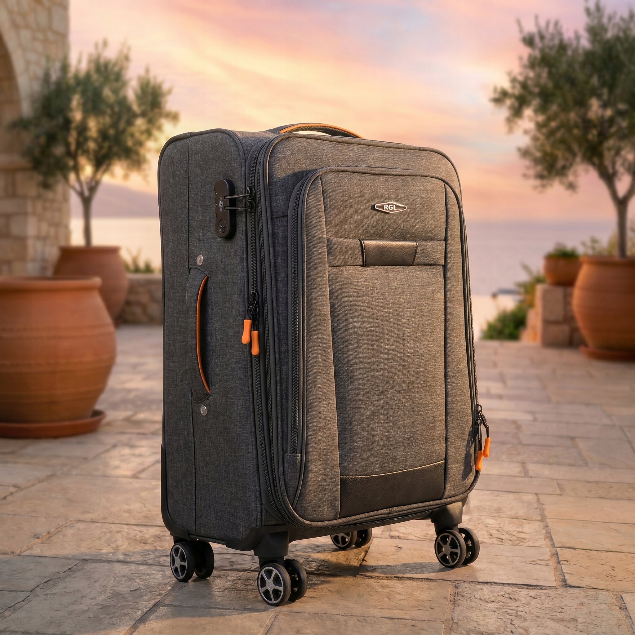 SMALL CABIN TRAVEL SUITCASE RYANAIR WIZZAIR 4 WHEELS CARRY-ON BAG Brand RGL