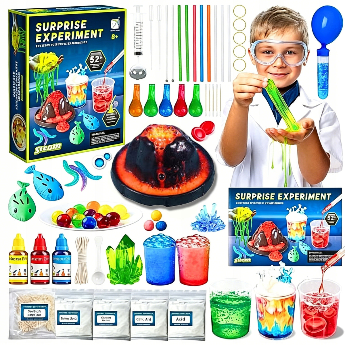SMALL CHEMIST 52 SCIENTIFIC EXPERIMENTS EDUCATIONAL SET VOLCANO FOR CHILDREN