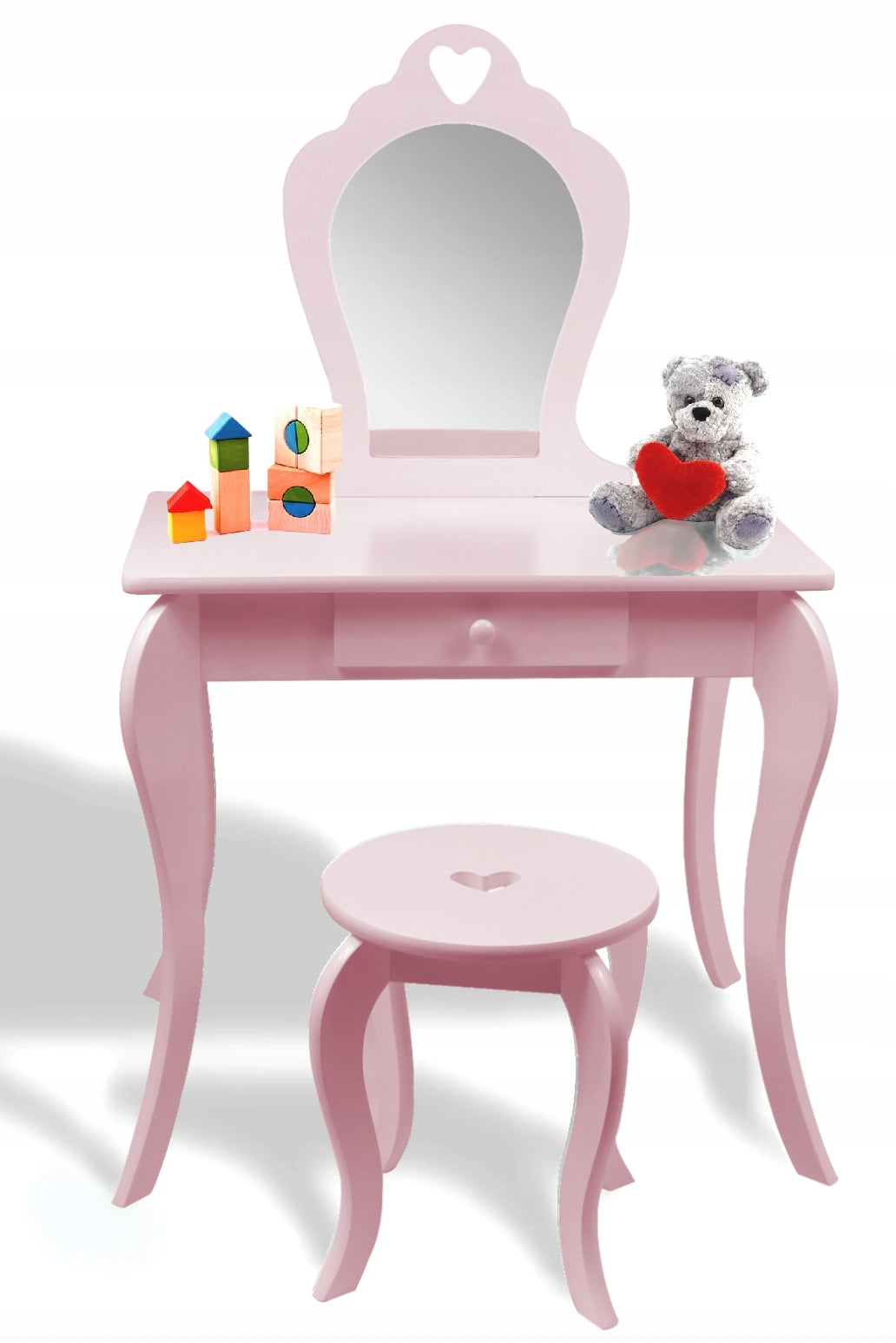 SMALL COSMETIC DRESSING TABLE PINK WITH MIRROR + STOOL *0403 Manufacturer code PHO0403