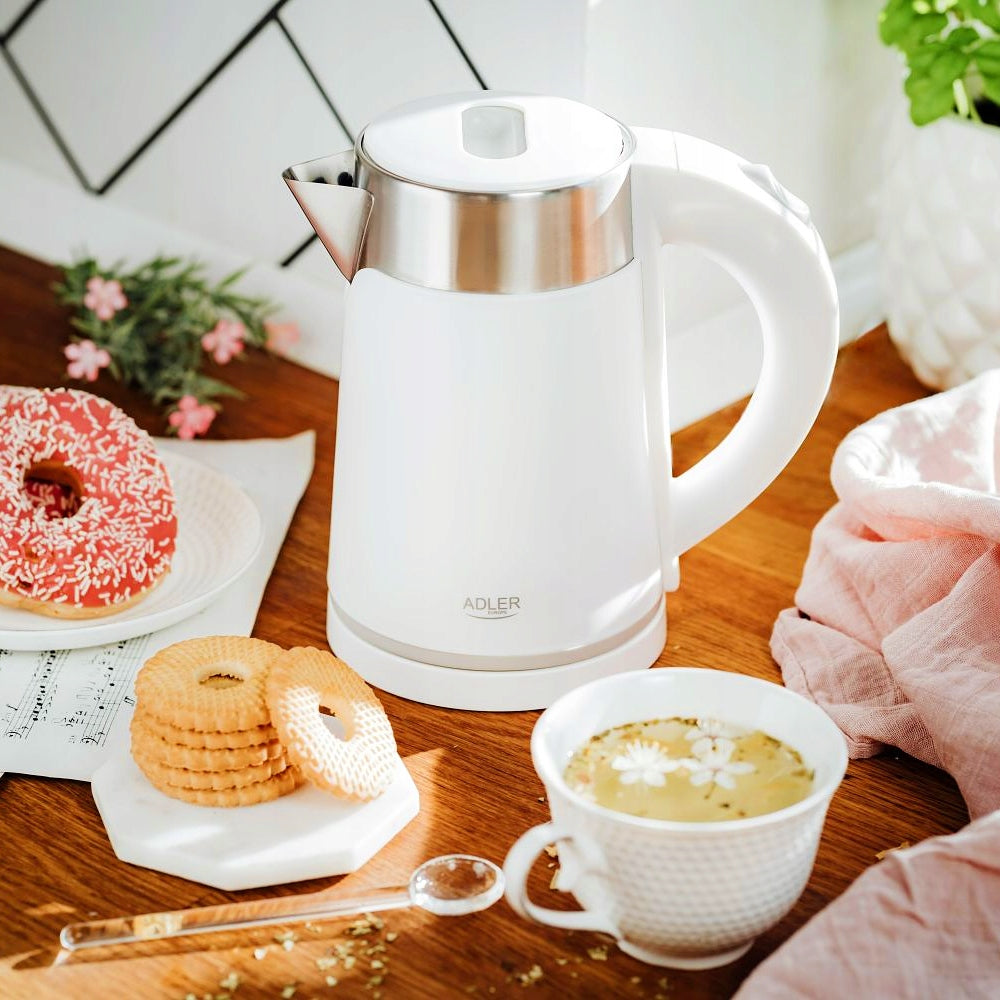 SMALL ELECTRIC TOURIST KETTLE 800W 0,6L METAL WHITE Manufacturer code Czajnik elektryczny turystyczny metalowy 1372