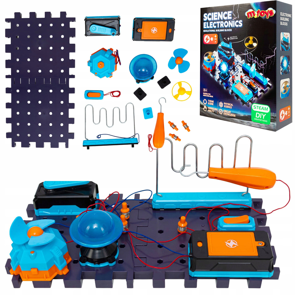SMALL ELECTRONICS EDUCATIONAL SET CIRCUITS FAN LIGHT GENERATOR COIL