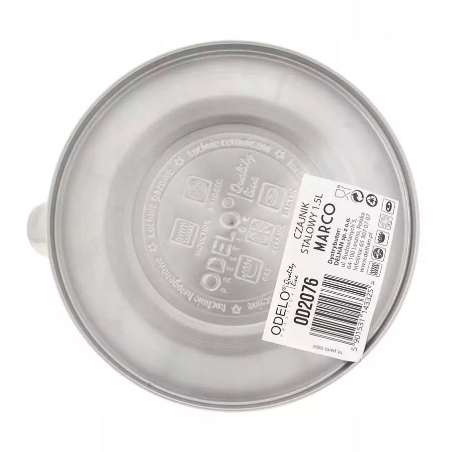 SMALL GAS KETTLE 1,5L STEEL GLOSS WHISTLE Manufacturer code OD2076