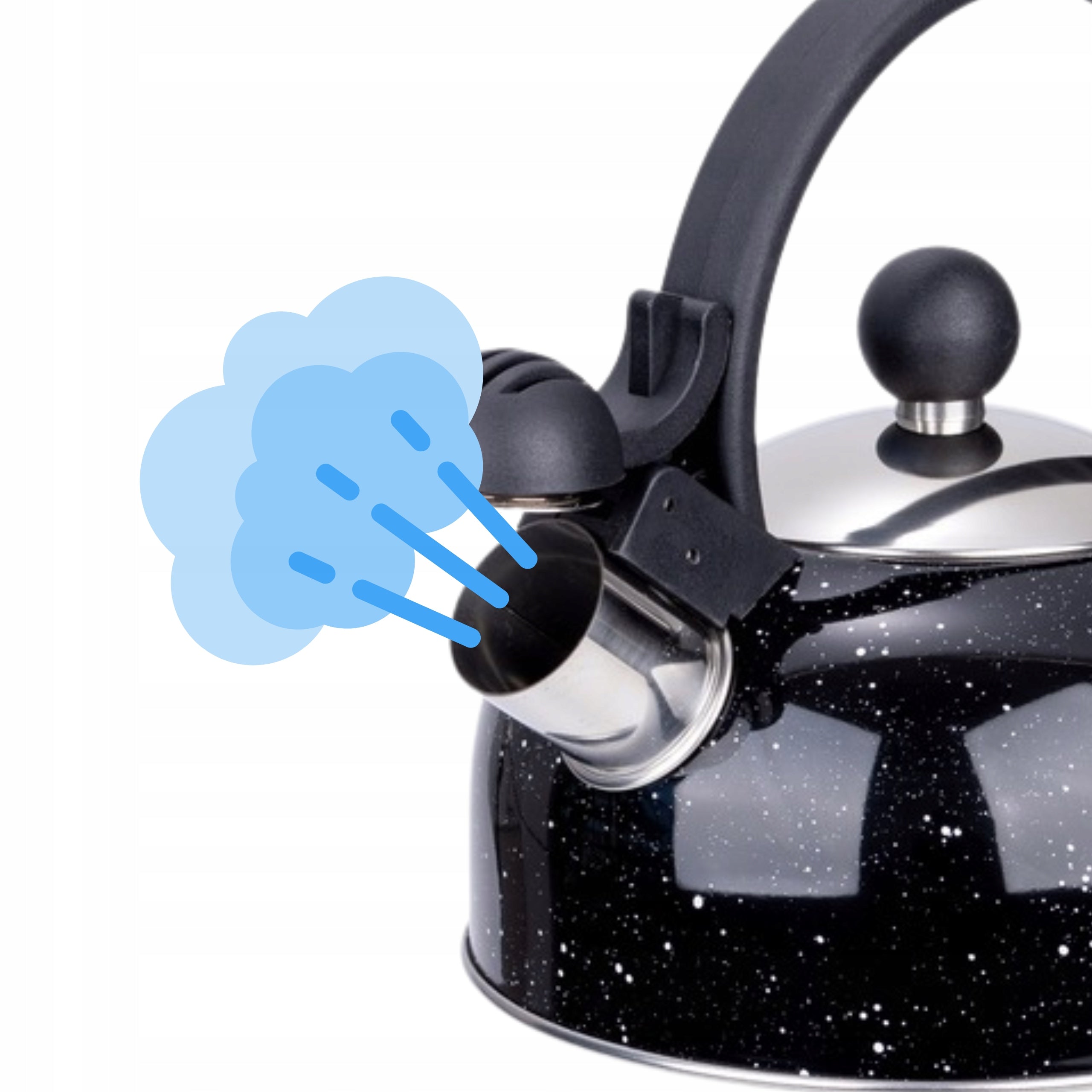 SMALL KETTLE 1,5L STEEL STYLISH KETTLE BLACK SPECKLED GAS INDUCTION Manufacturer code MAŁY CZAJNIK 1,5L STALOWY E-5179