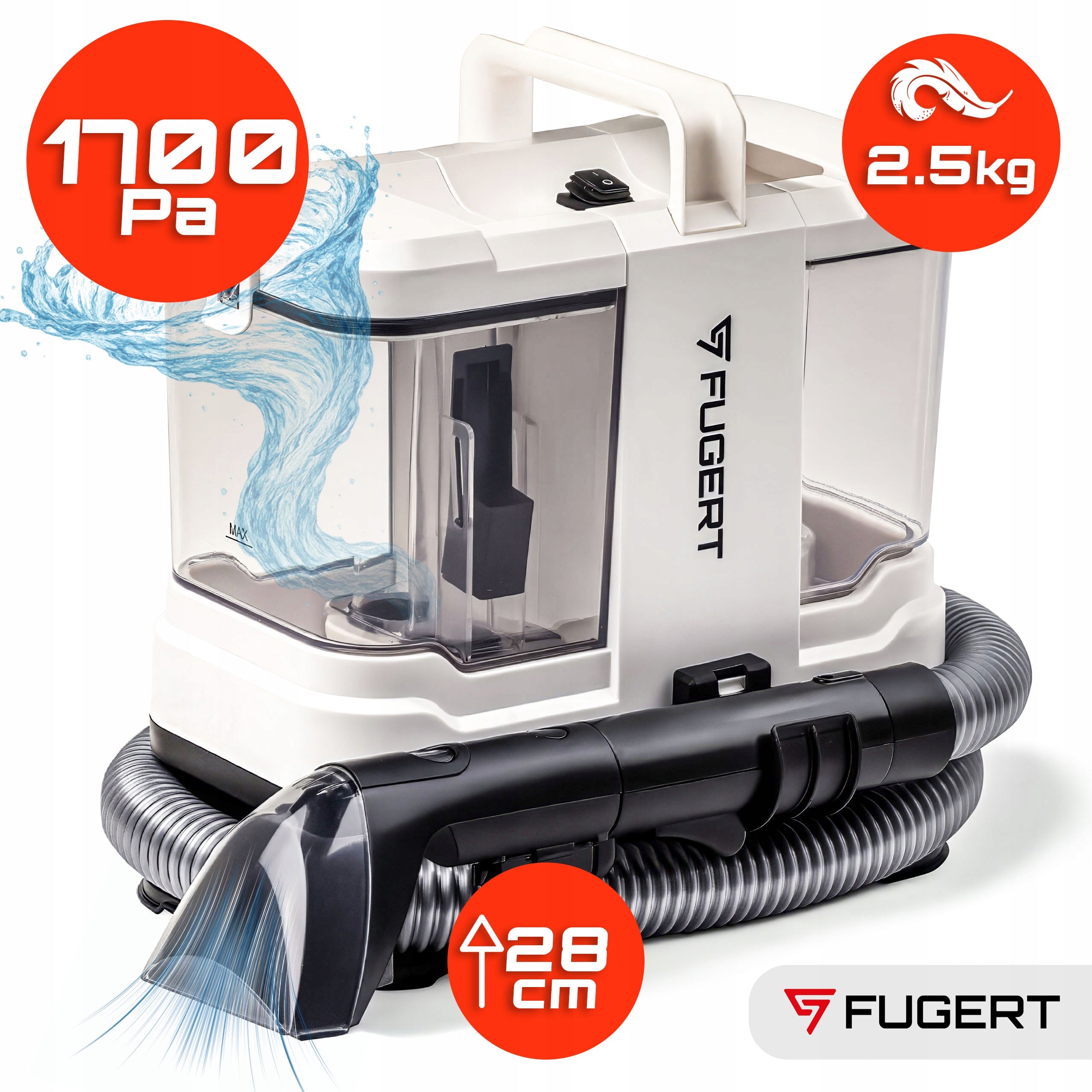 SMALL WASHING VACUUM CLEANER FOR UPHOLSTERY AND CARPETS PORTABLE FUGERT FUG-0249 Brand FUGERT