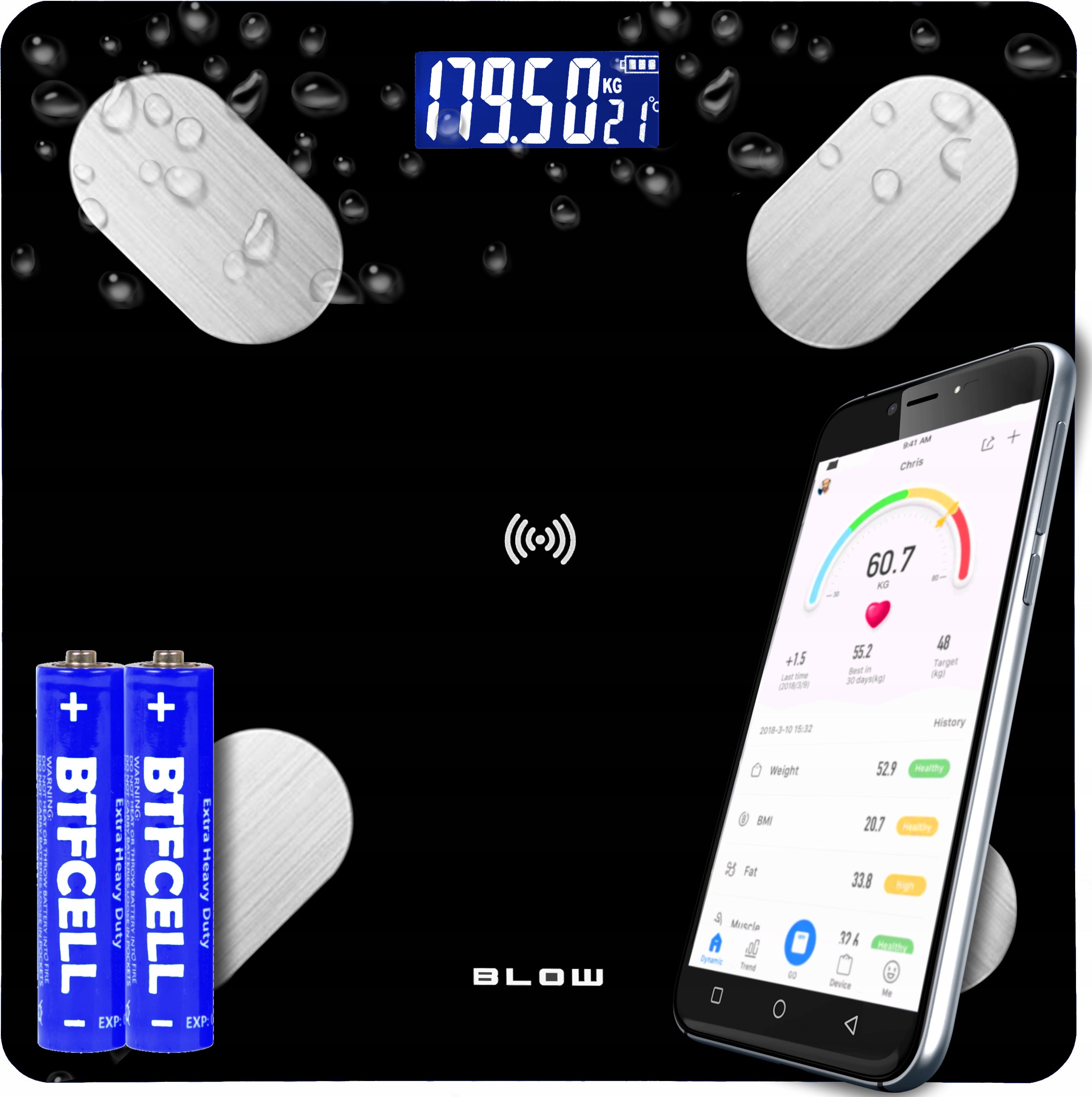 SMART BATHROOM SCALE ELECTRONIC PRECISION ANALYTICAL 180KG 25in1