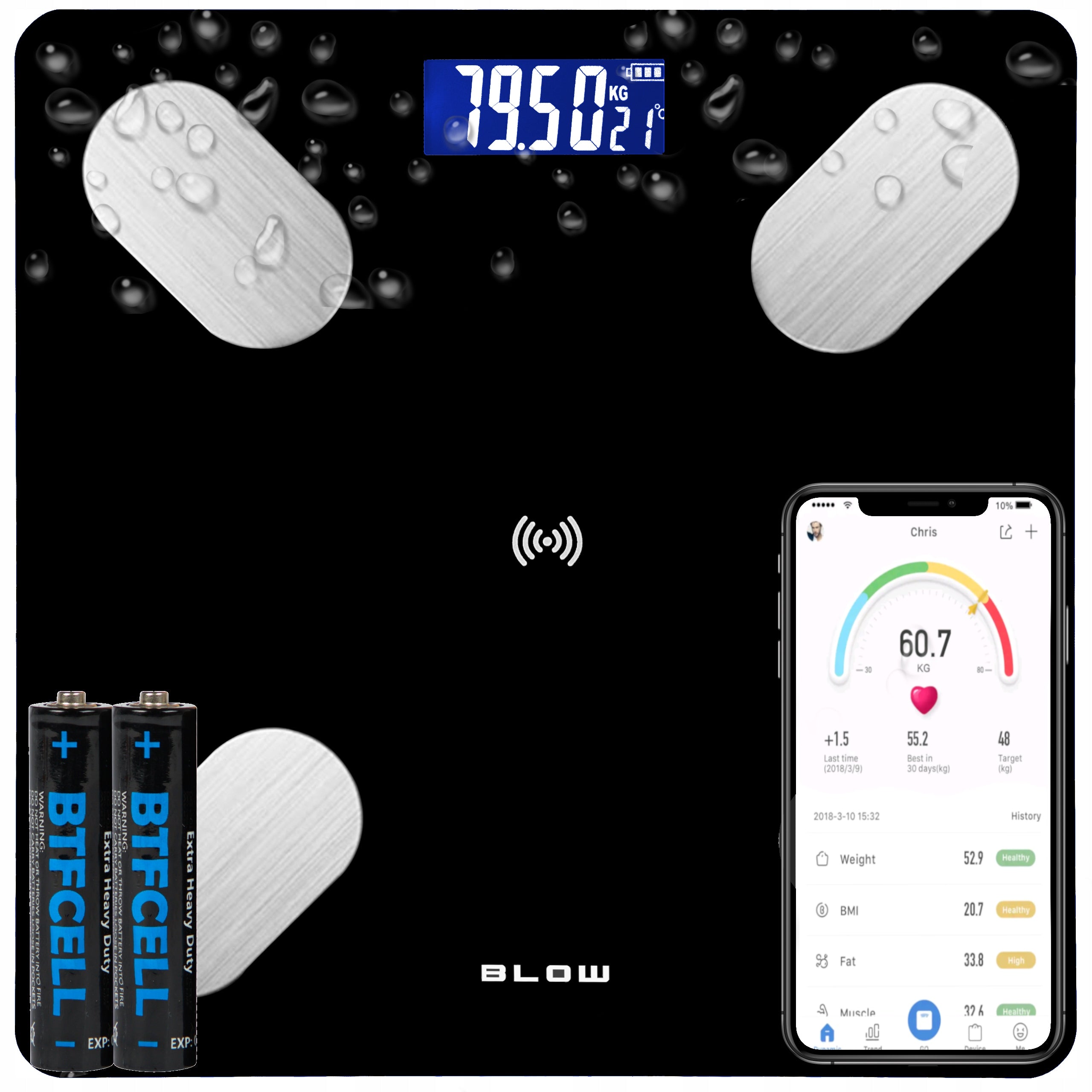 SMART BATHROOM SCALE ELECTRONIC PRECISION ANALYTICAL 180KG 25in1