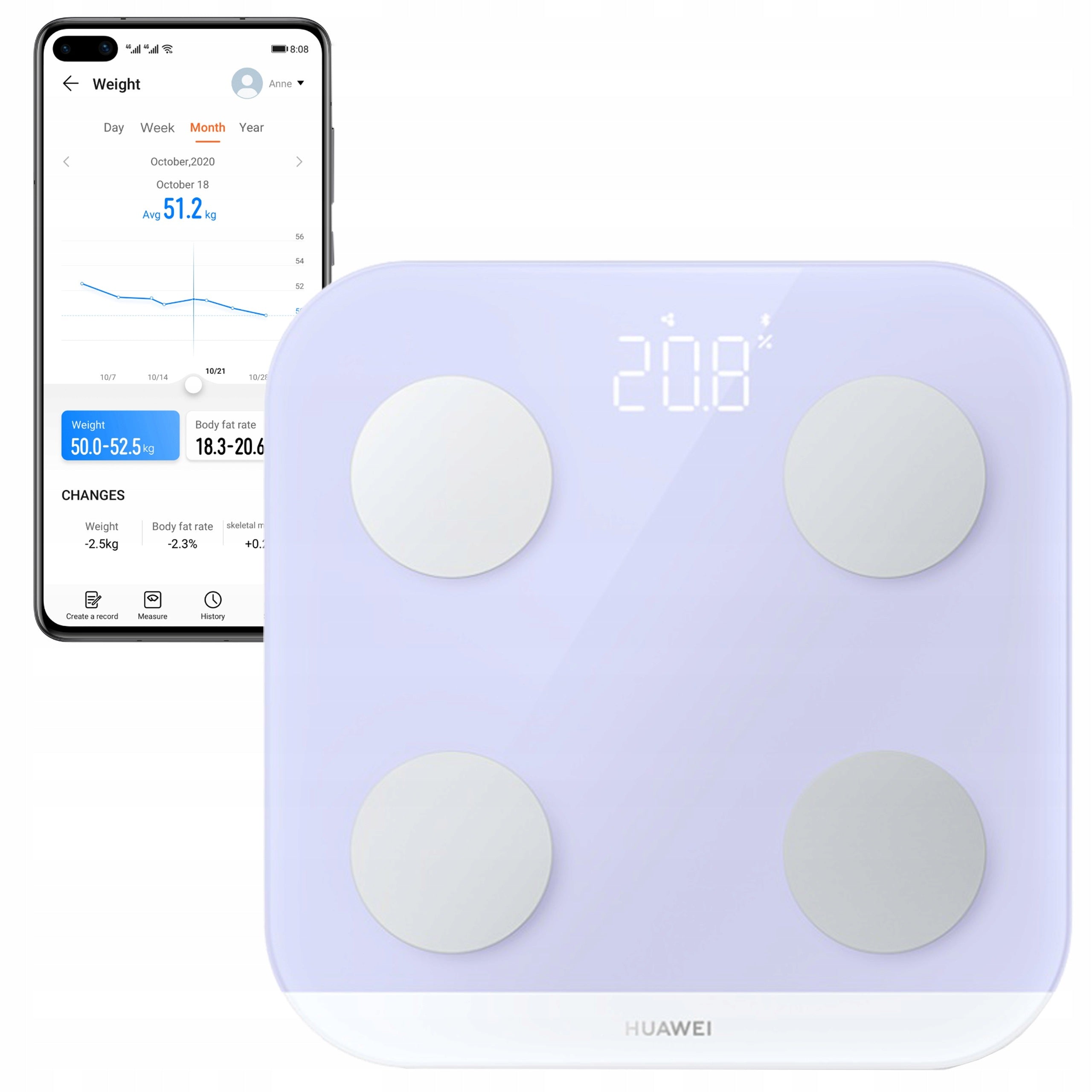 SMART BATHROOM SCALE HUAWEI SCALE 3 PURPLE ELECTRONIC