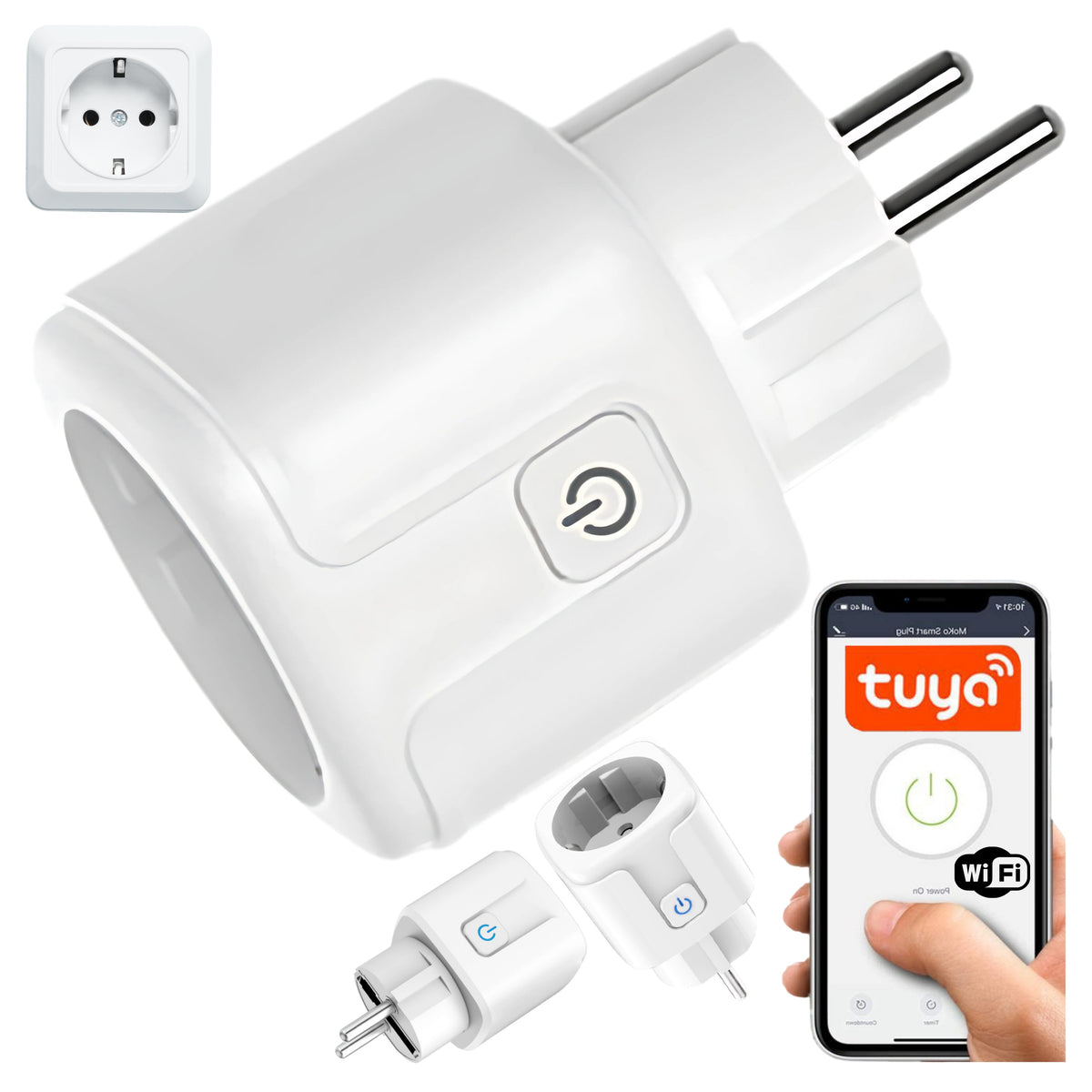 SMART SOCKET WiFi SMART TUYA WATTMETER PROGRAMMER TIMER