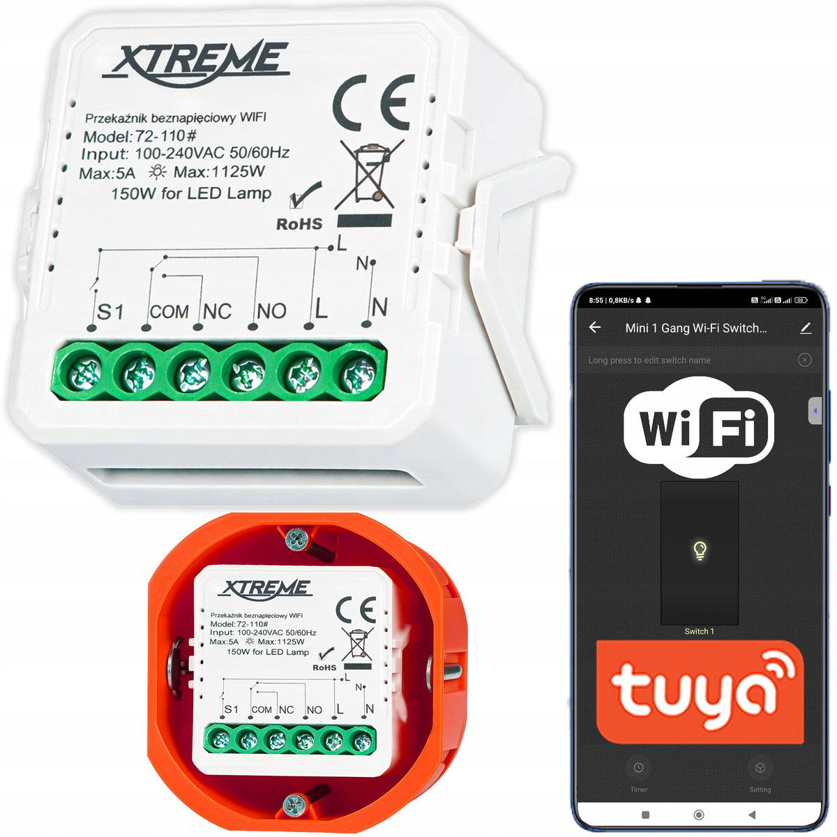 SMART SWITCH RELAY WIFI SWITCH TUYA VOLTAGE-FREE SMART