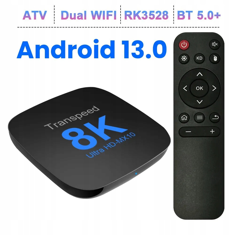 SMART TV BOX 16GB H96 MAX 8K 4K WIFI BLUETOOTH 5.0 OTA DECODER Android 13