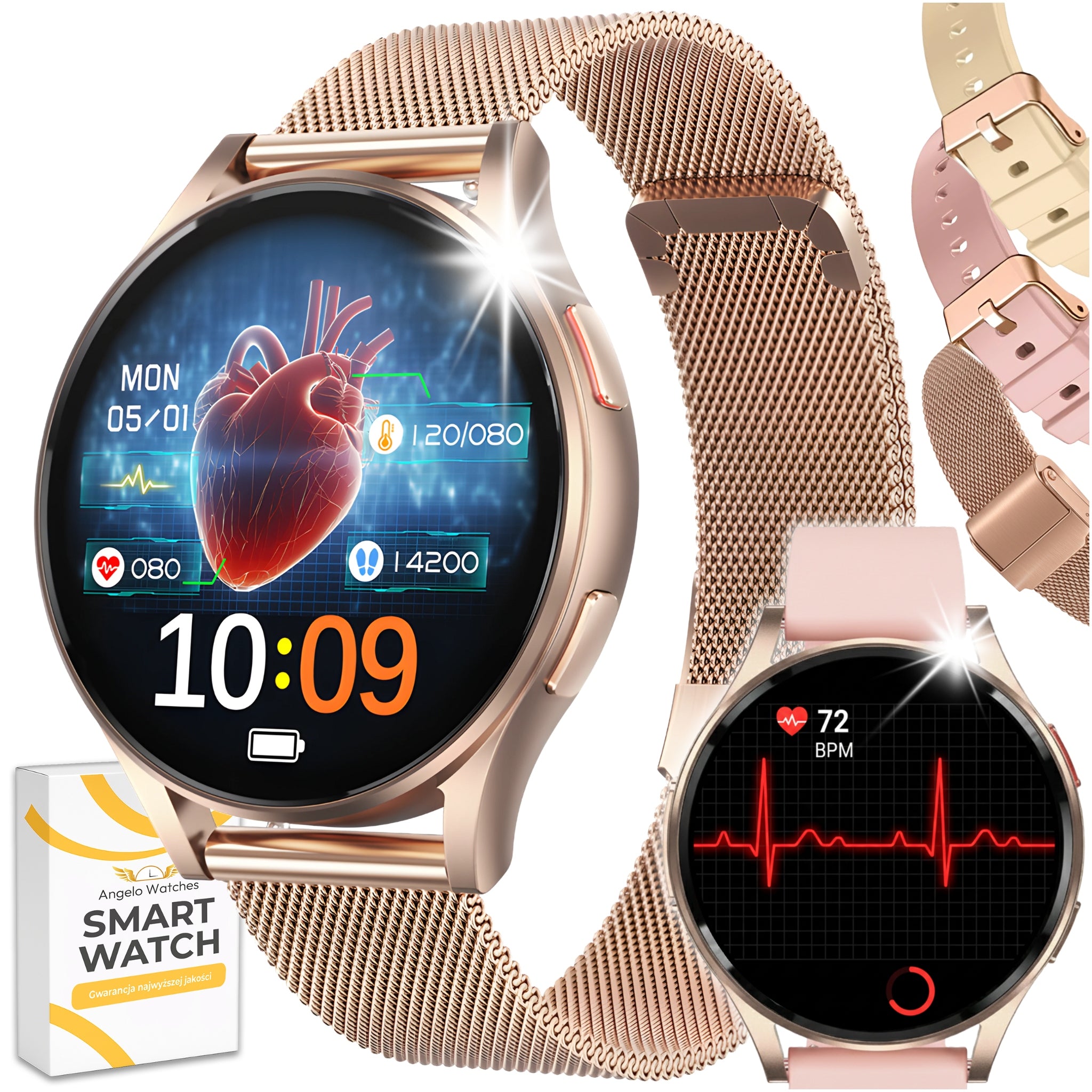 SMARTWATCH CARDIOWATCH WOMEN'S WATCH SMS ECG HRV CONVERSATION MENU PL + FREEBIE