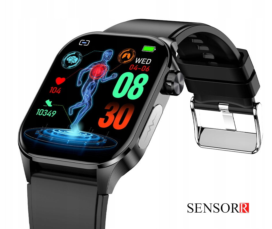 SMARTWATCH MEN'S ECG WATCH SUGAR MEASUREMENT FUNCTION CONVERSATION BLOOD PRESSURE MONITOR Manufacturer code SENSORR S-ET570B