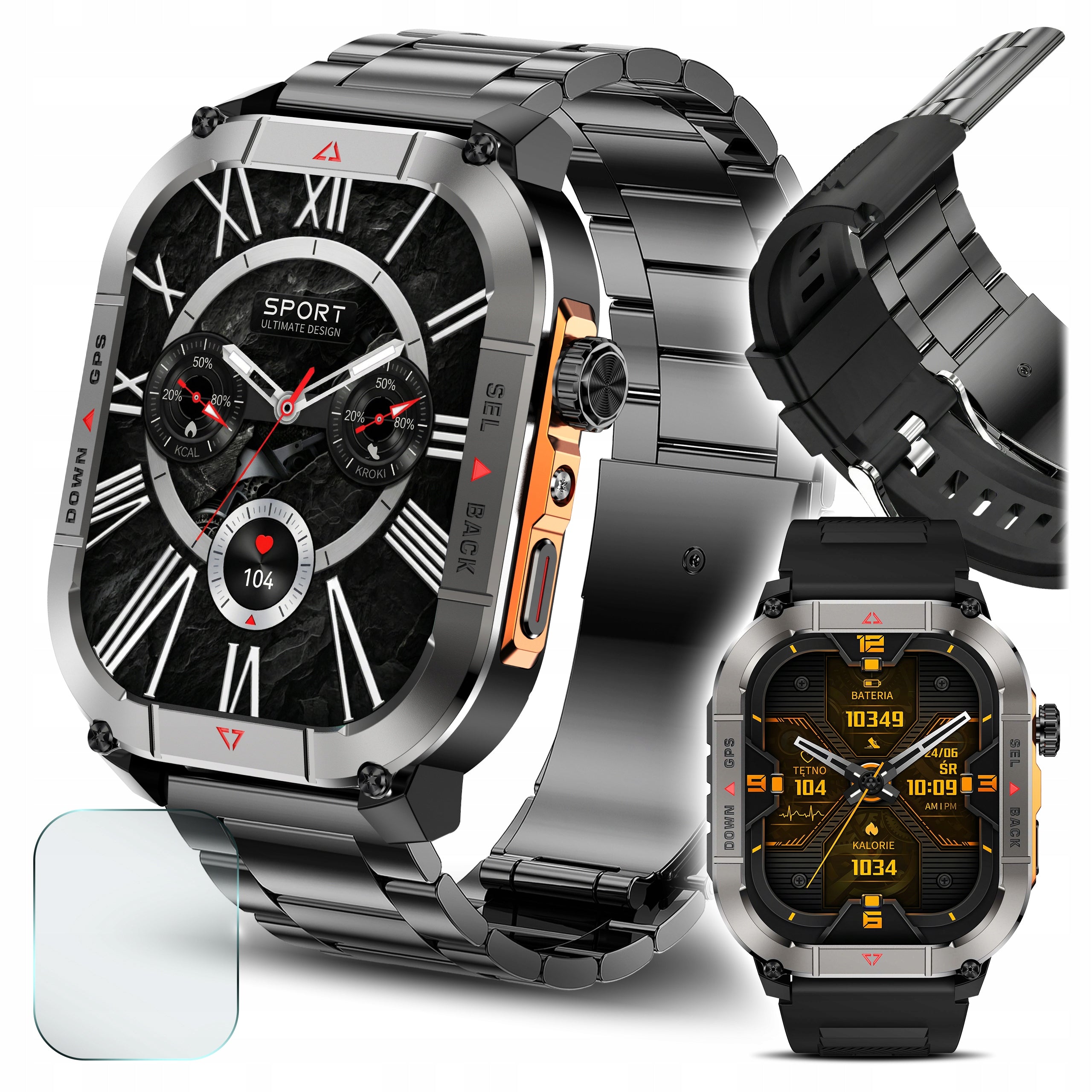 SMARTWATCH MEN'S GPS AMOLED WATCH TALK WATERPROOF 3ATM SPORT MENU PL