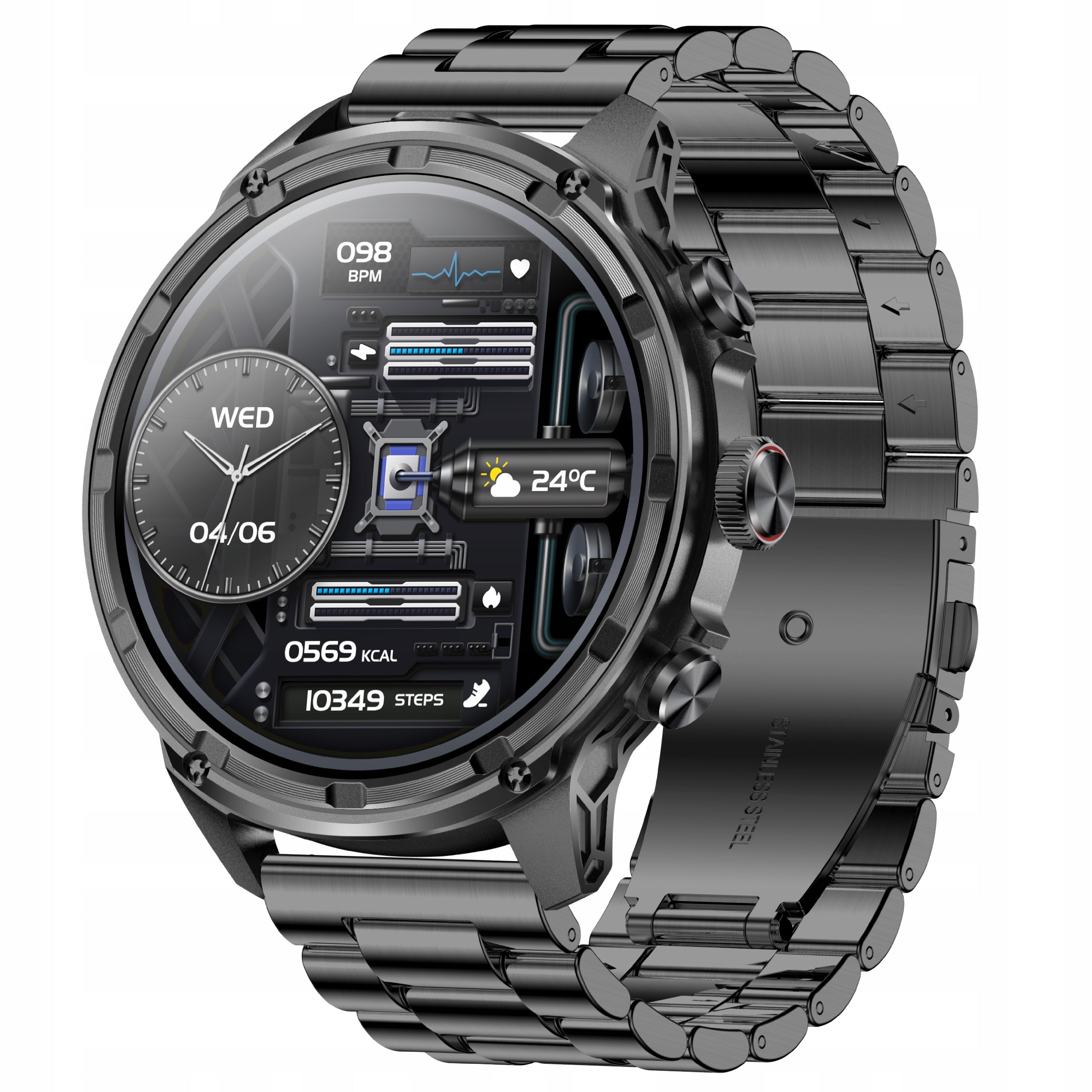 SMARTWATCH MEN'S WATCH MENU PL WATERPROOF CONVERSATION PULSE PRESSURE AMOLED Manufacturer code SG01