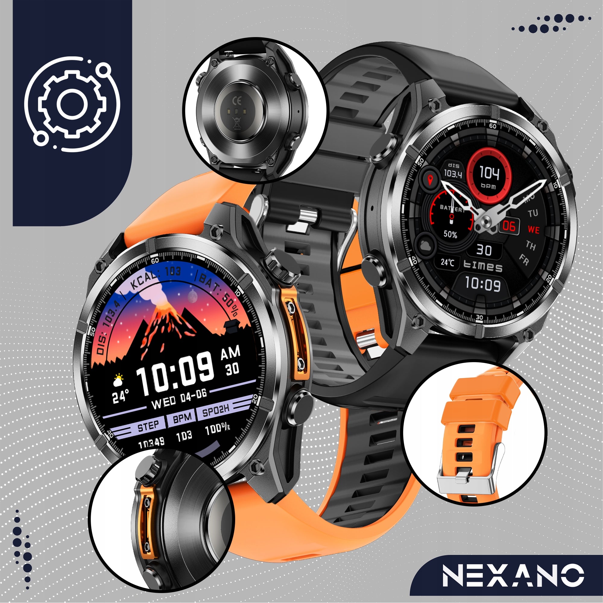 SMARTWATCH MEN'S WATCH WATERPROOF TALK SPORT AMOLED SMART WATCH MENU Brand Nexano