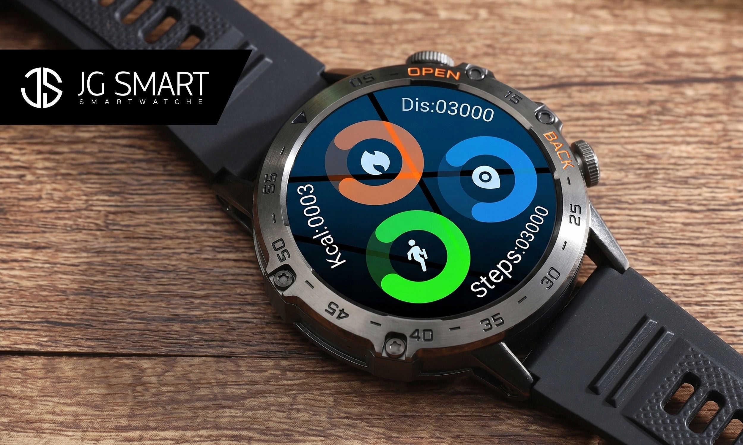 SMARTWATCH WATERPROOF MEN'S WATCH MENU PL TALK PRESSURE SMART WATCH Manufacturer code męski smartwatch czarny polskie menu jgr-52