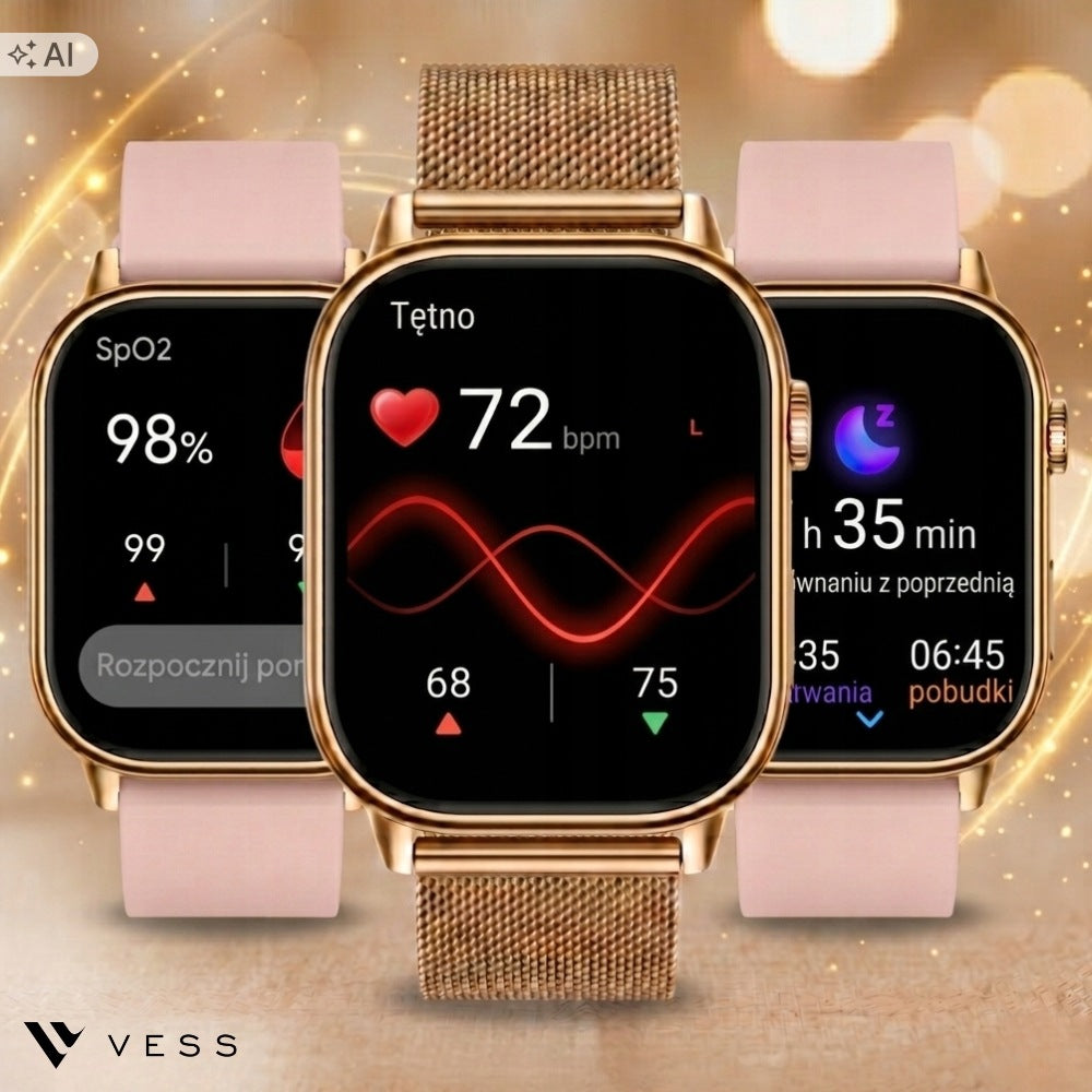 SMARTWATCH WOMEN'S WATCH GPS CALL NOTIFICATIONS WATERPROOF MENU PL Manufacturer code VESS QX17
