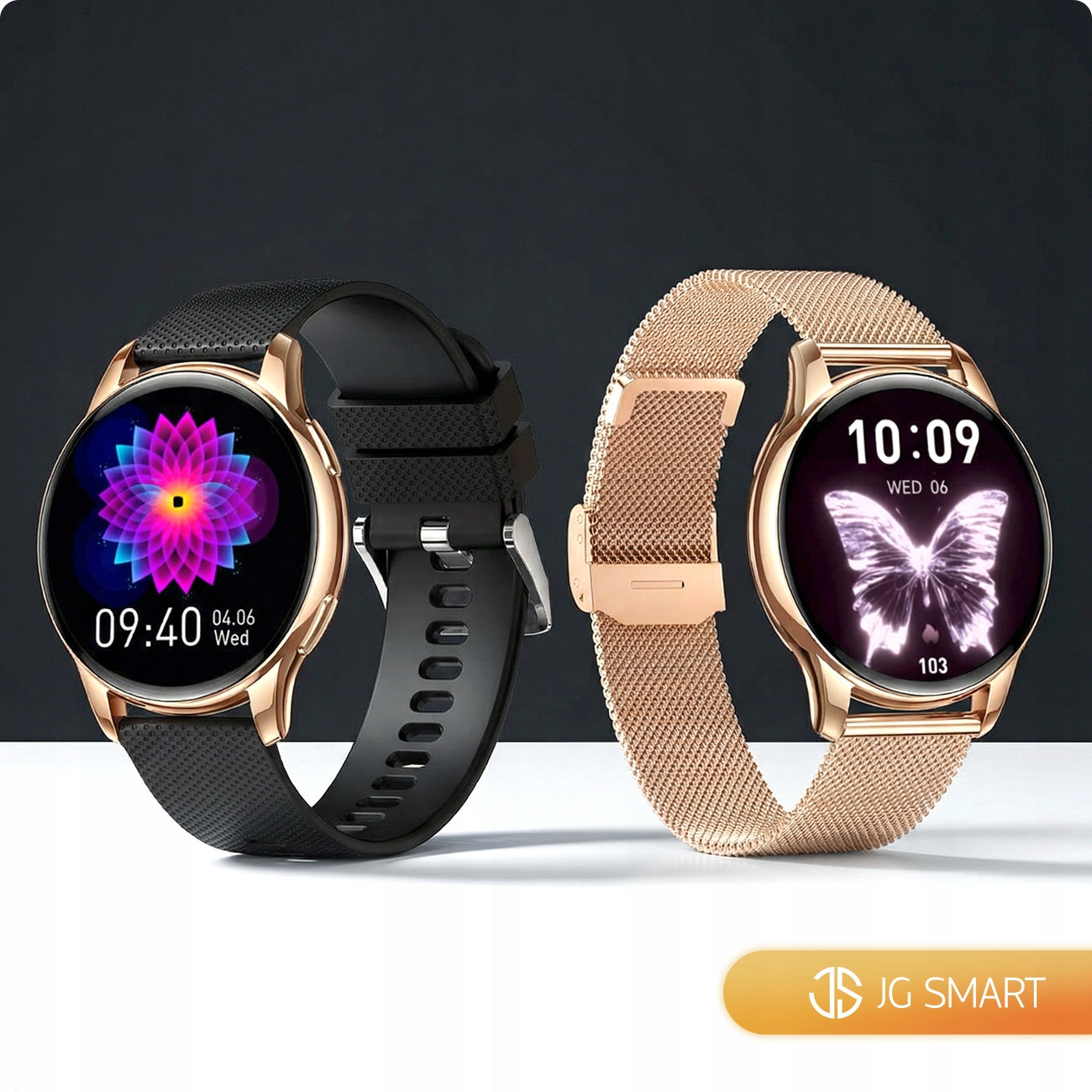 SMARTWATCH WOMEN'S WATCH MENU PL CALL NOTIFICATIONS PRESSURE 4 STRIPES Manufacturer code Zegarek dla kobiety złoty smart watch 4 paski