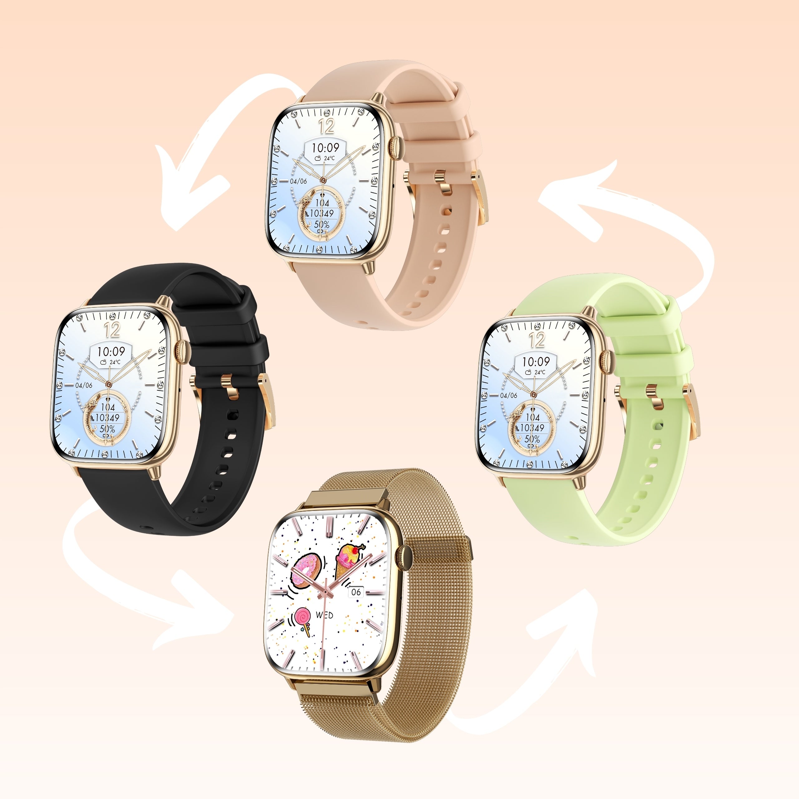 SMARTWATCH WOMEN'S WATCH NOTIFICATIONS CONVERSATIONS SPORT HEALTH OXYGEN Polish EAN (GTIN) 5905563470770
