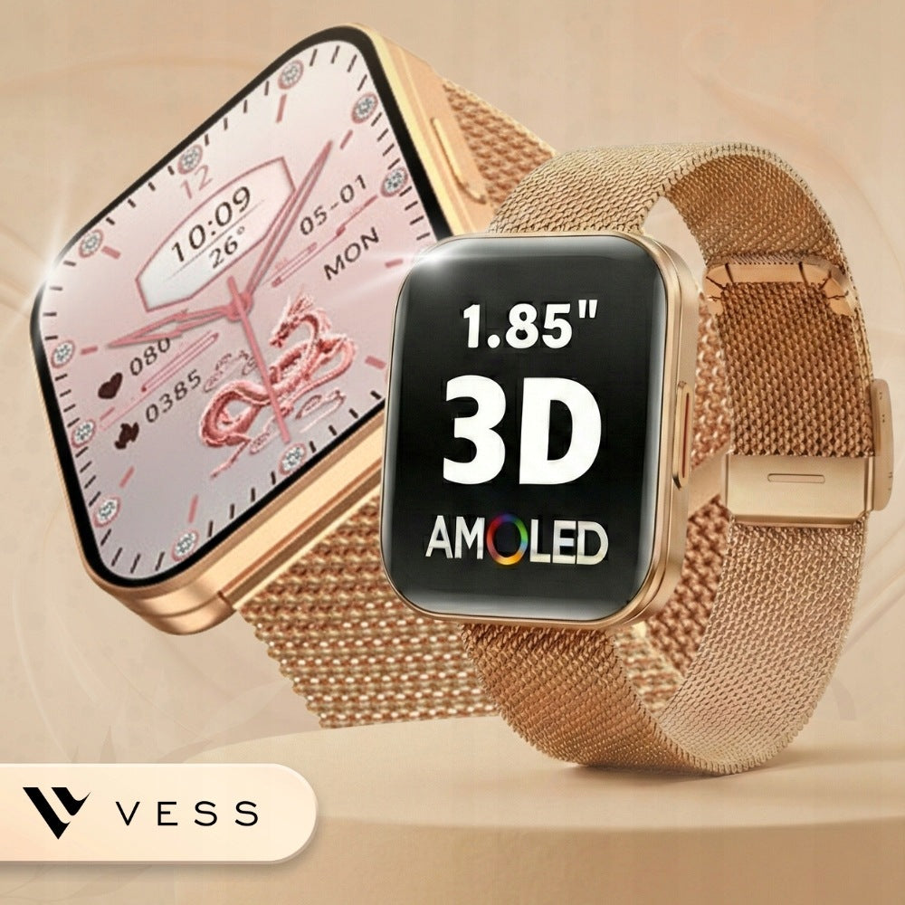 SMARTWATCH WOMEN'S WATCH ROUNDED SCREEN 3D MENU PL AMOLED + 4 STRIPES Manufacturer code Smartwatch VESS TKY47 Złoty
