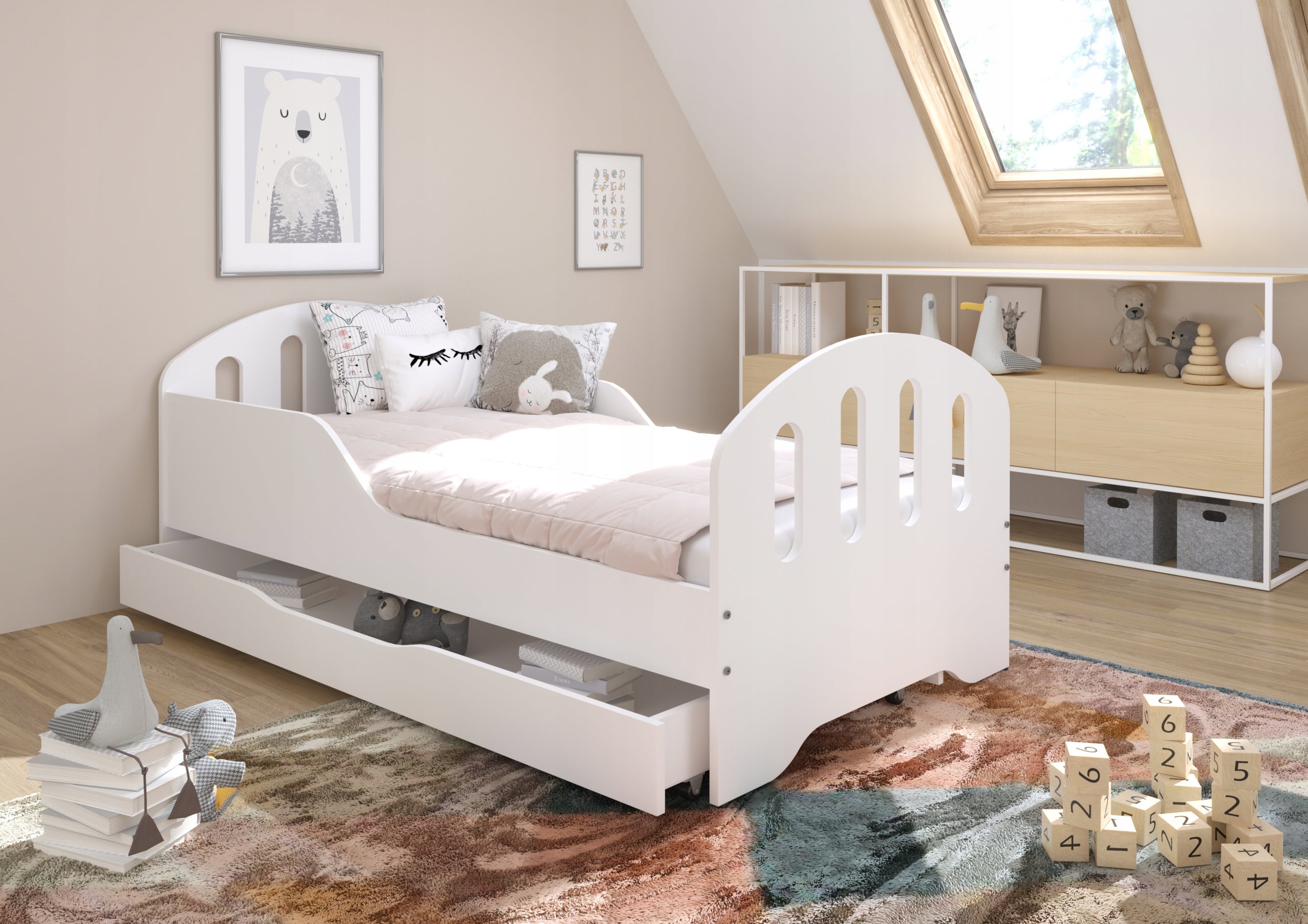 SMILE baby cot 160x80 +mattress + drawer ! White or Sonoma EAN (GTIN) 5903760657451