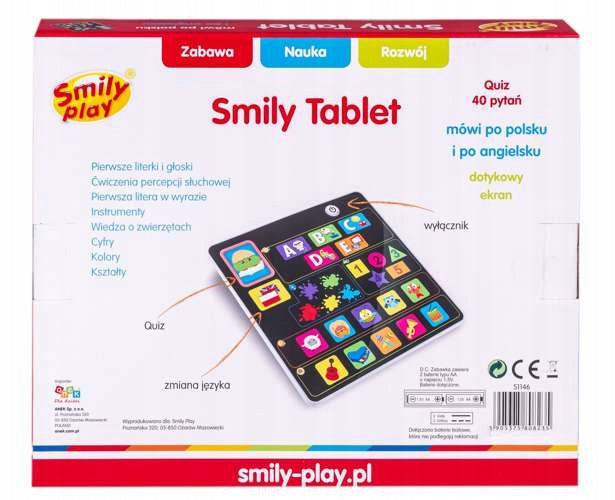 SMILY PLAY EDUCATIONAL INTERACTIVE TOUCH TABLET FOR CHILDREN PL-ANG Manufacturer code S1146/0823