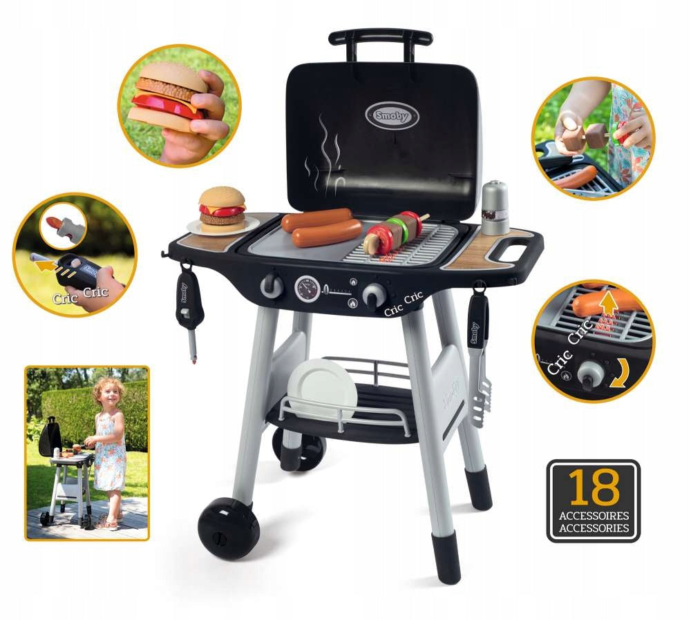 SMOBY Barbecue Garden Grill for Kids with Accessories Garden Kitchen